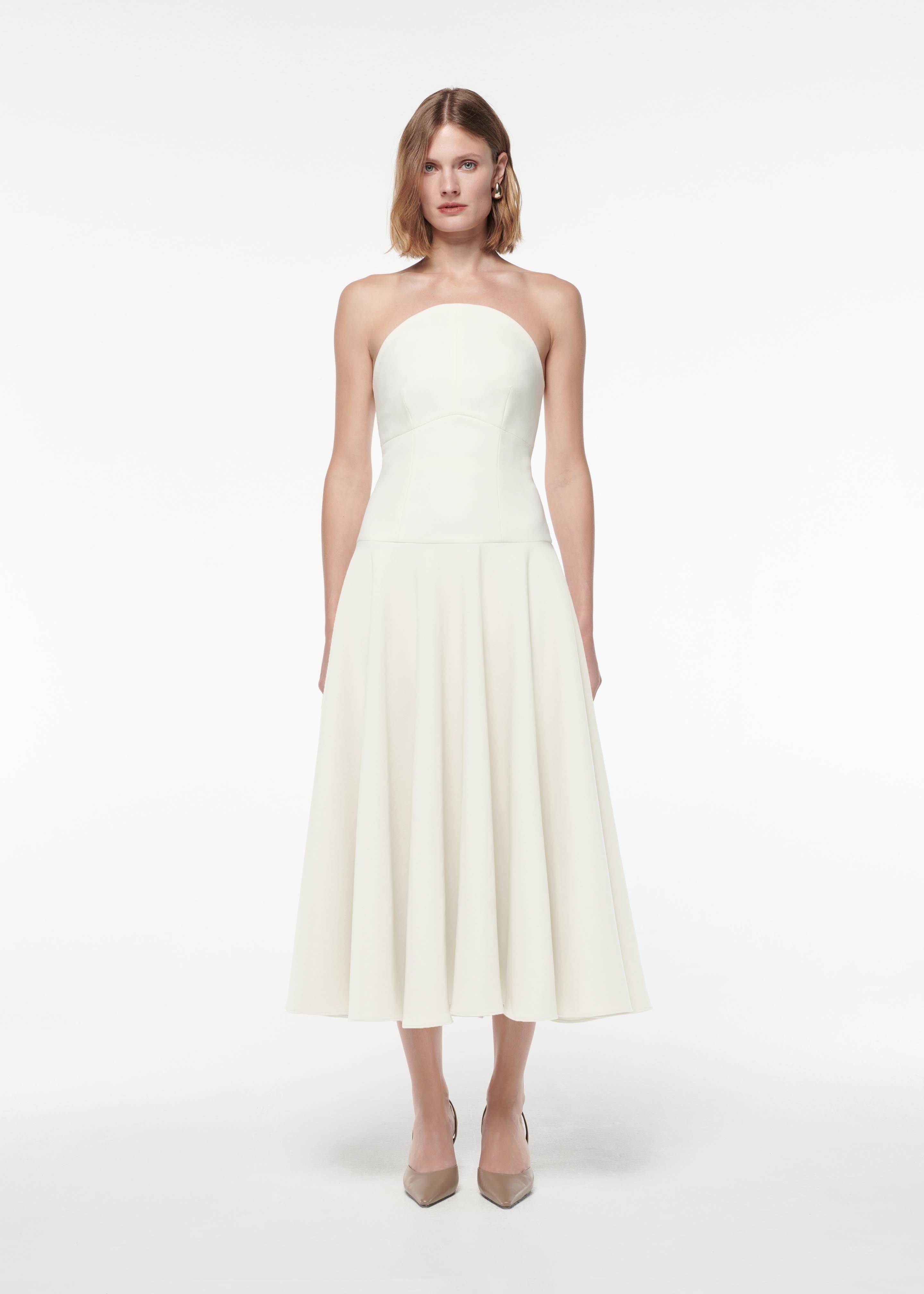 rotate strapless crepe midi dress Rotate