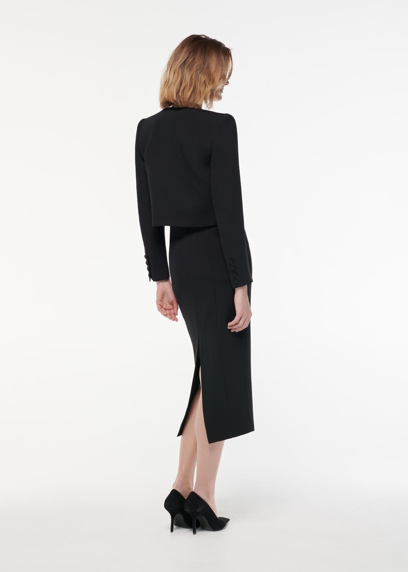 Cropped Wool Silk Jacket