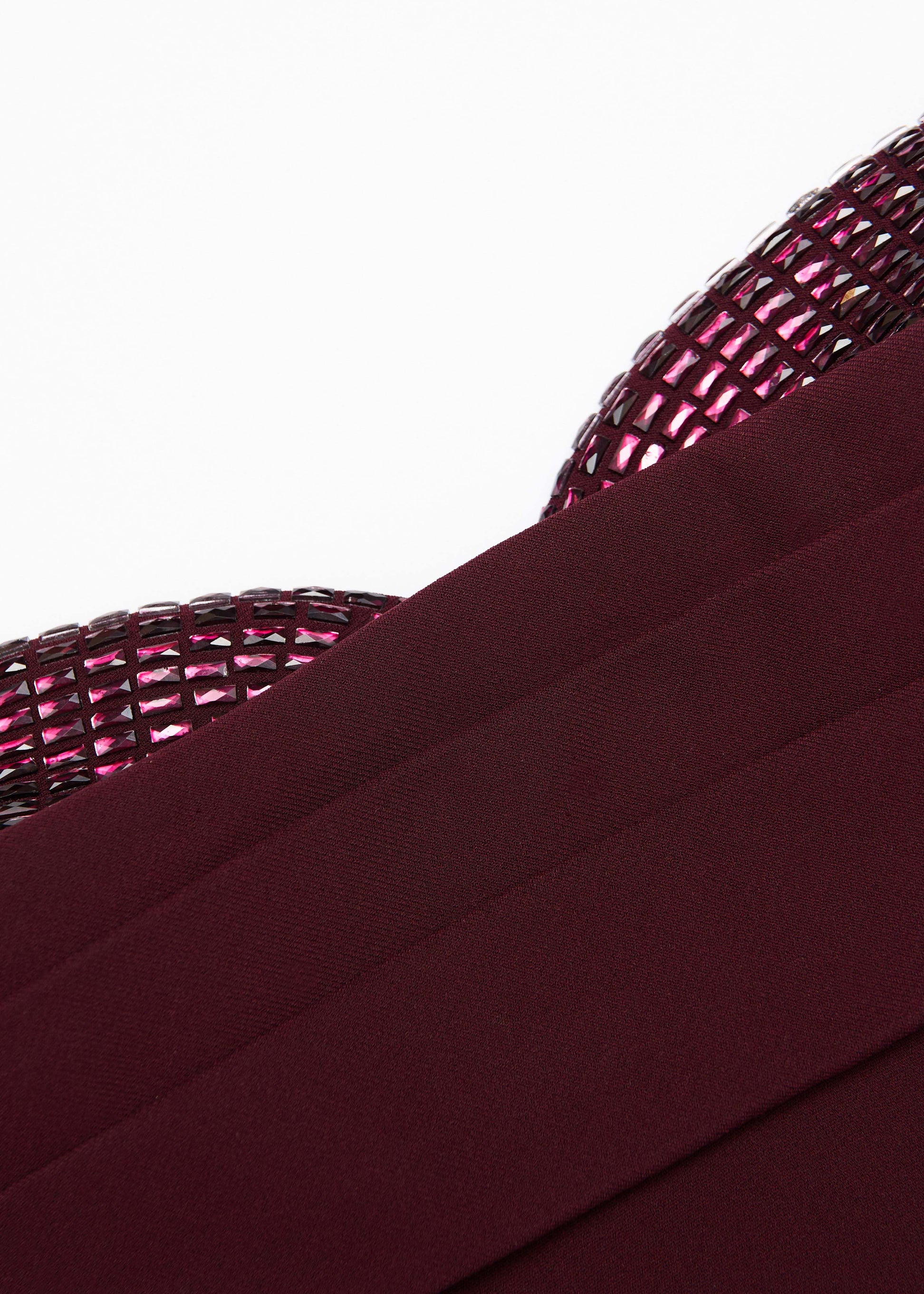 Diamante Peek-A-Boo Bust Column Gown