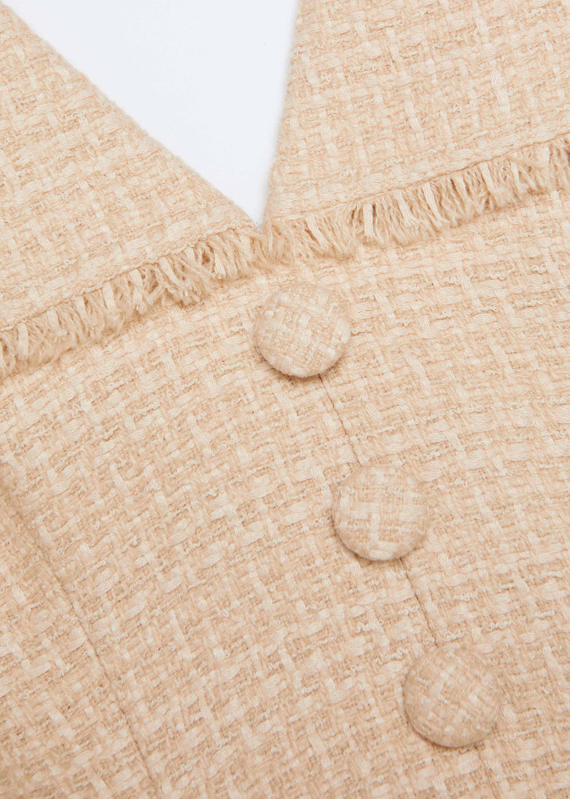 Folded Collar Belted Boucle Dress