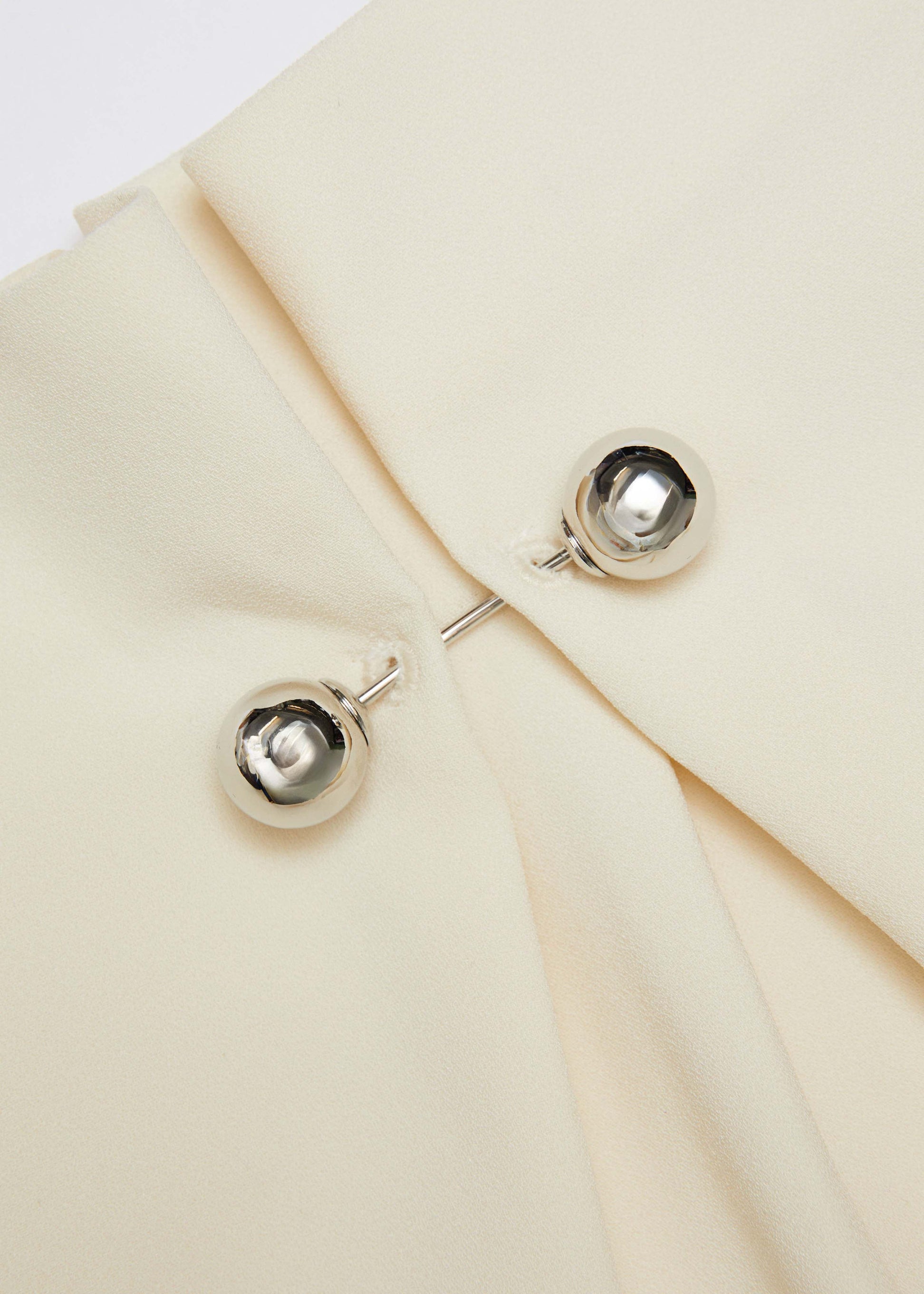 Gathered Silver Brooch Blouson Bodysuit