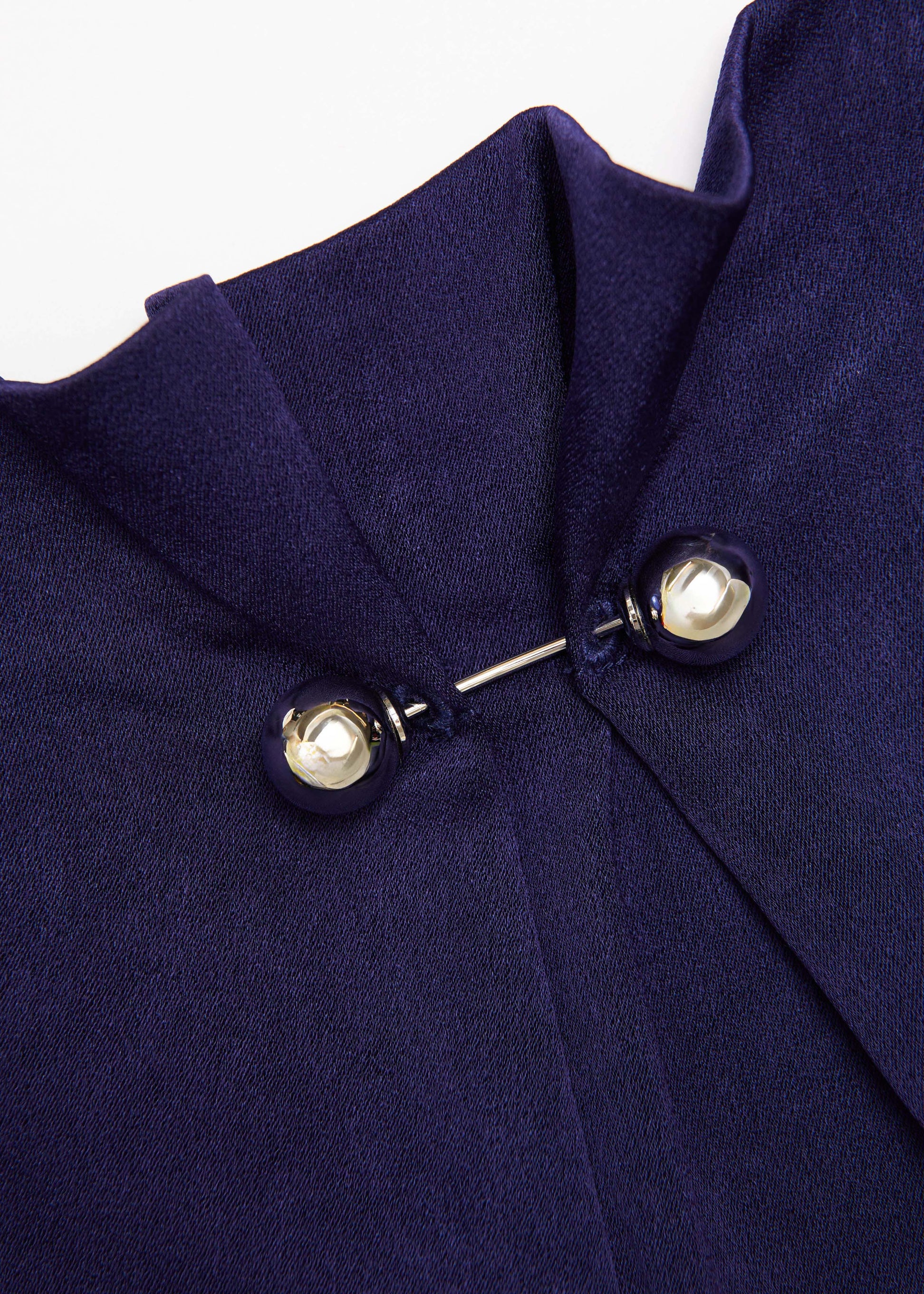 Gathered Silver Brooch Fit And Flare Dress