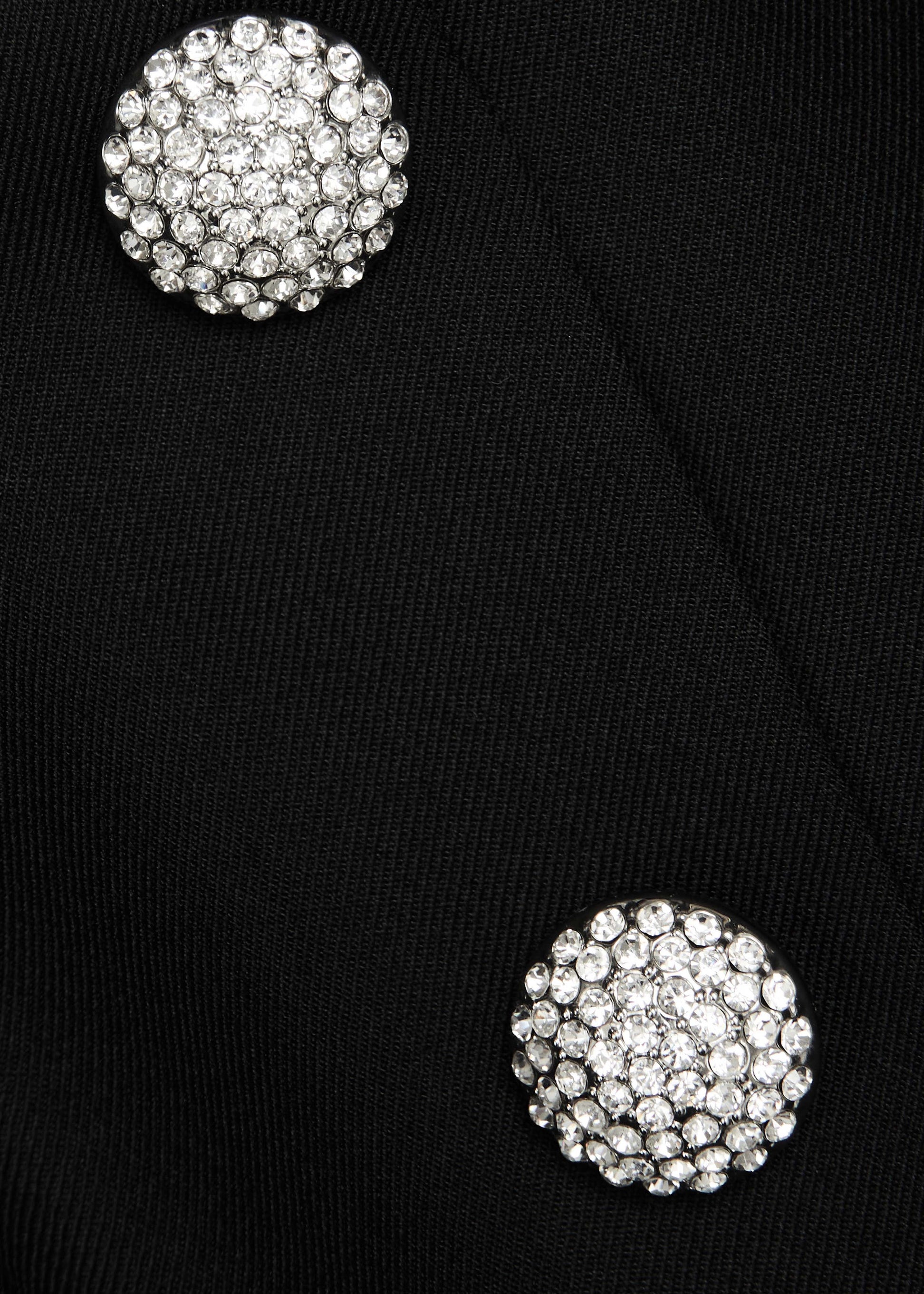 Crystal Button Peplum Wool Jumpsuit