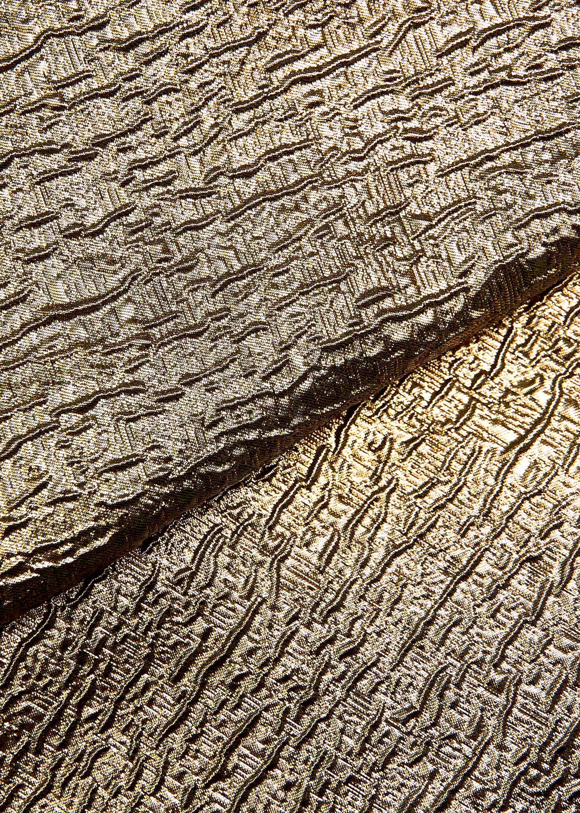 Metallic Jacquard Square Neck Gown
