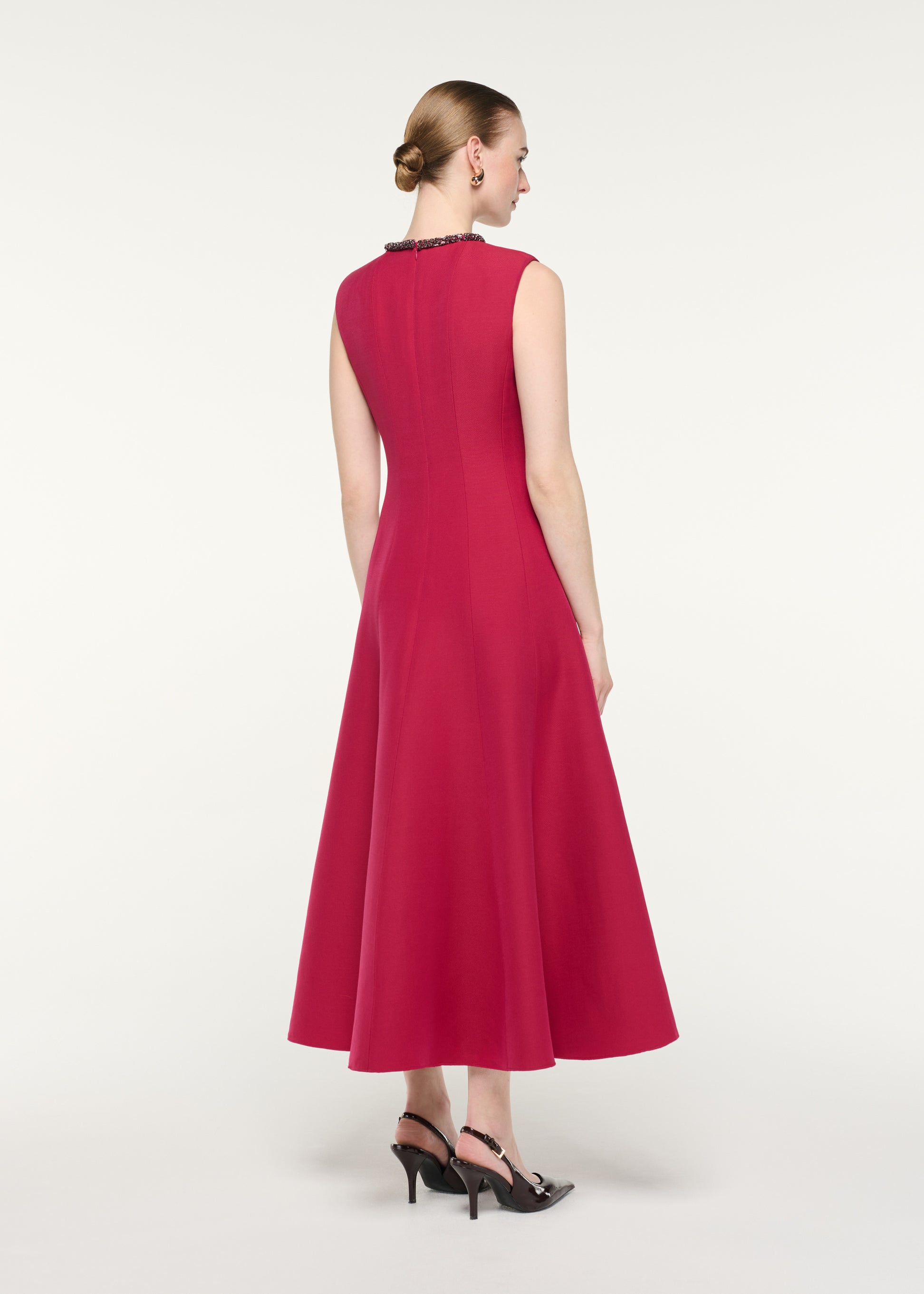 Sleeveless Full Skirt Midi Dress