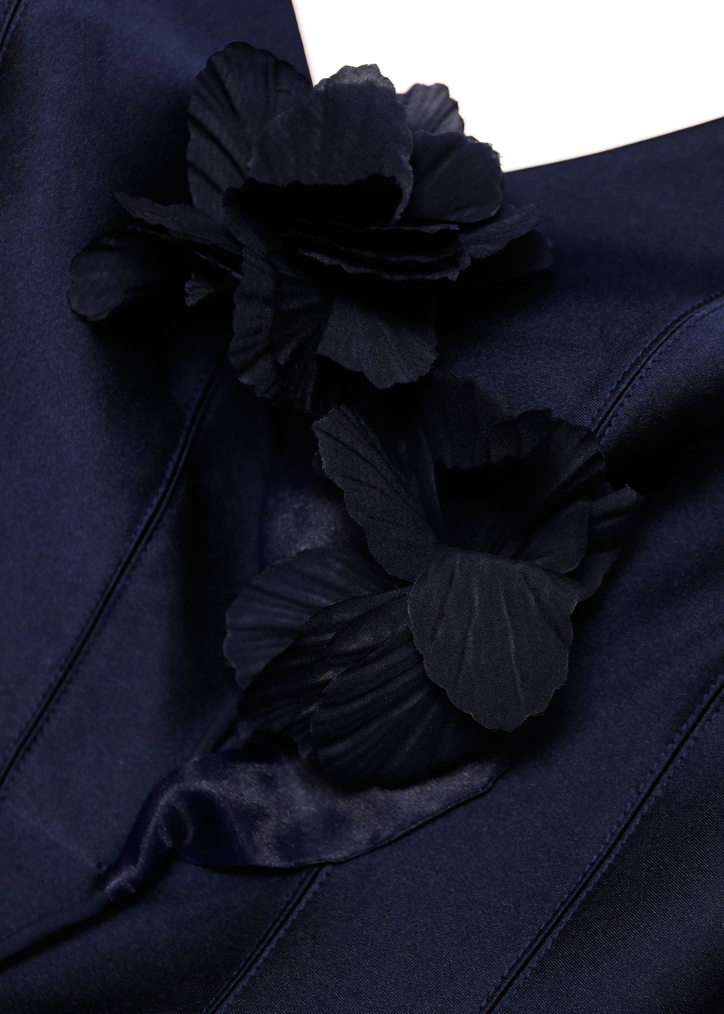A close up of the fabric for the V-Neck Flower Applique Maxi Dress