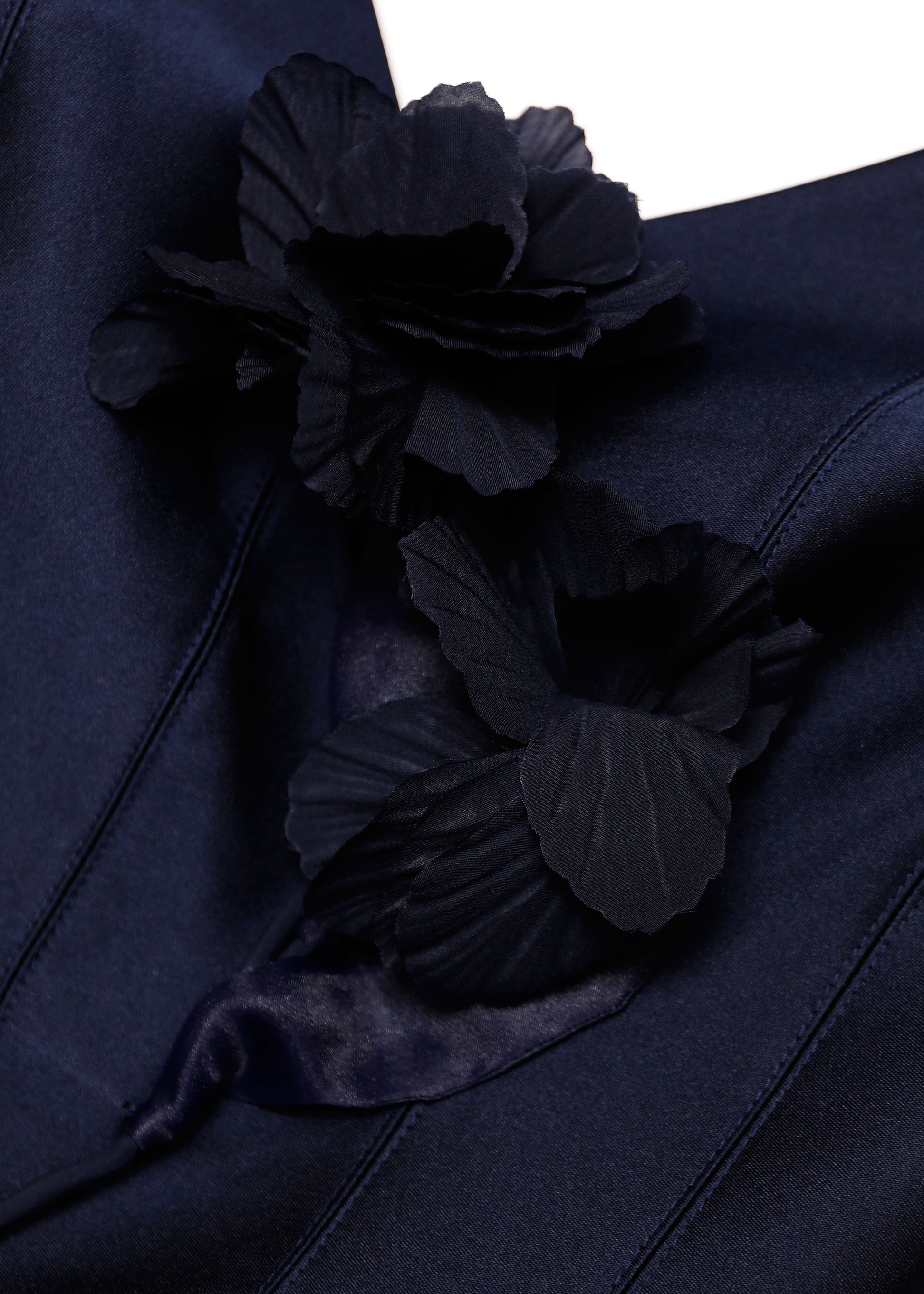 A close up of the fabric for the V-Neck Flower Applique Maxi Dress