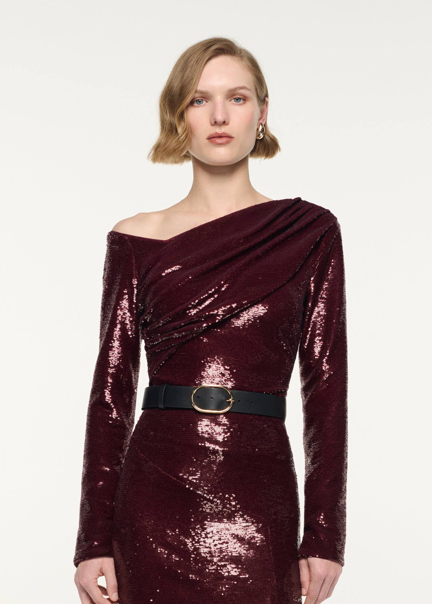 Asymetric Neckline Fitted Top