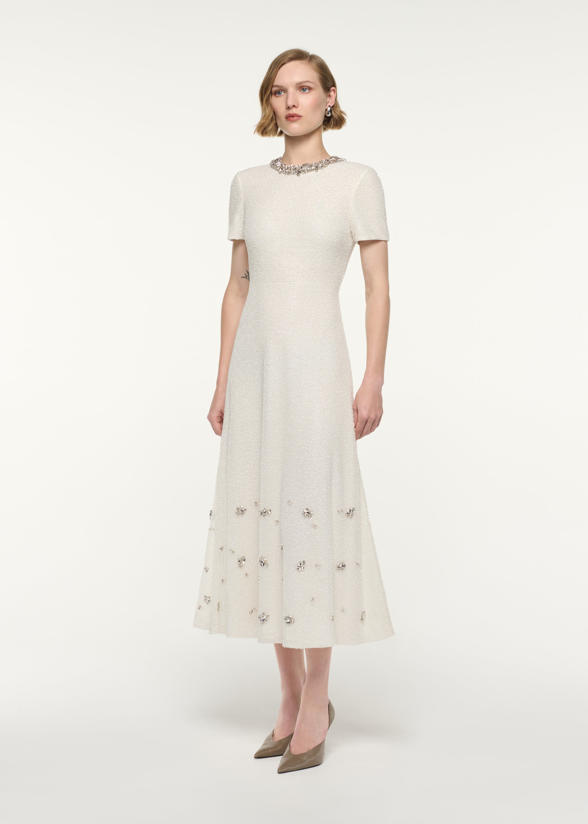 Crystal Beaded Midi Dress