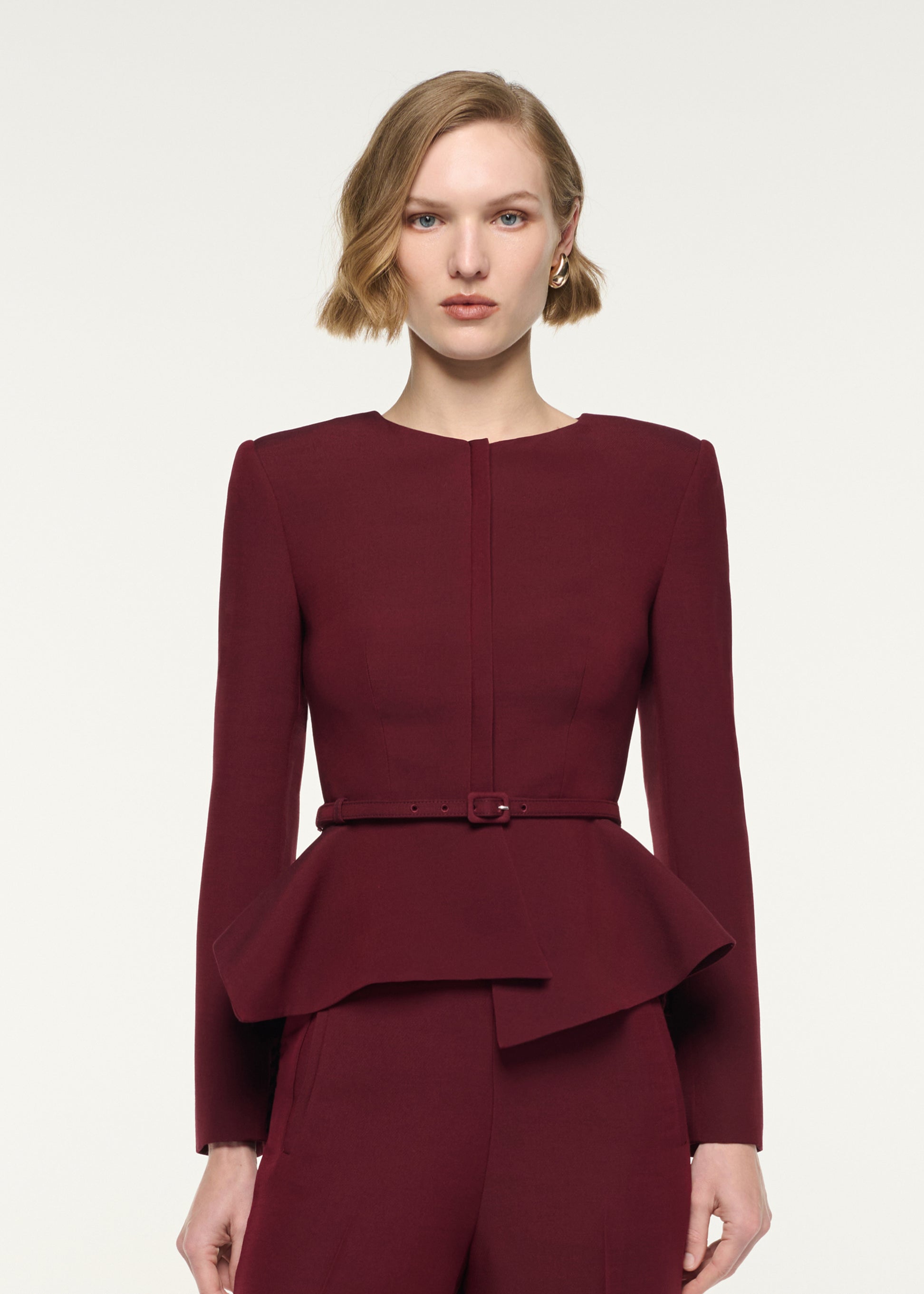 Origami Drape Peplum Jacket