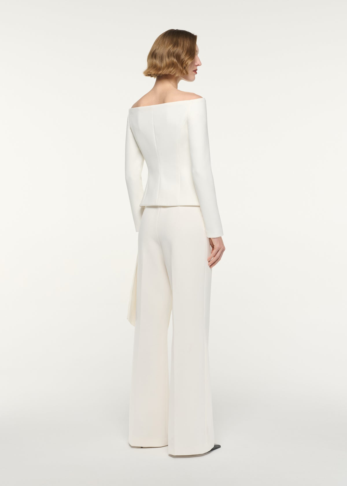 Back view of a model wearing the Wide Fit Trouser