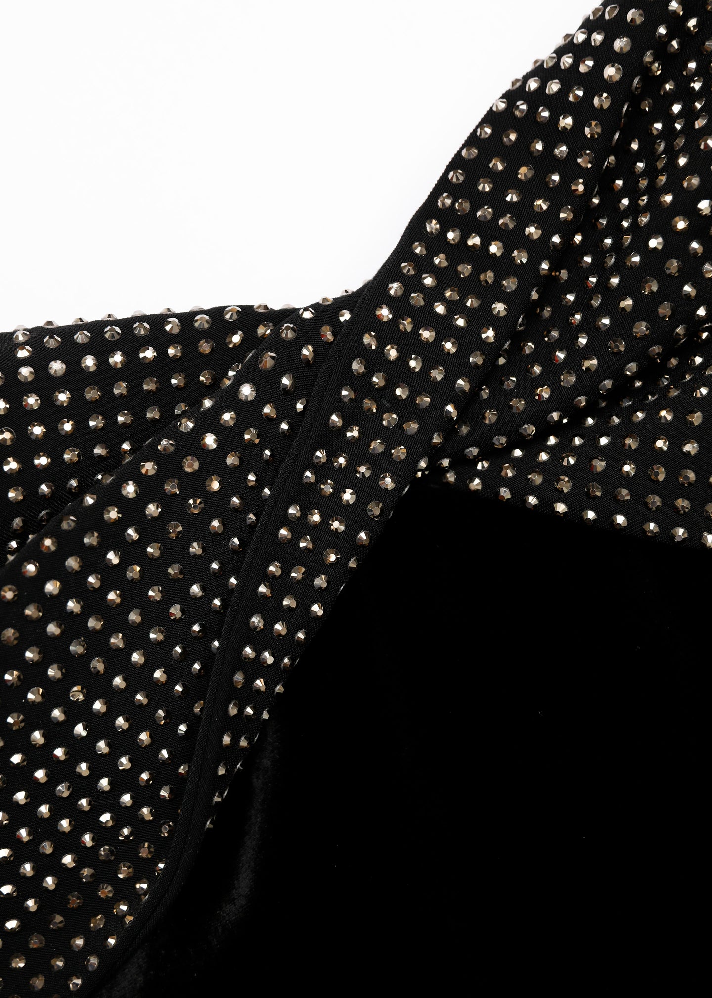 Diamante Twist Drape Velvet Column Gown