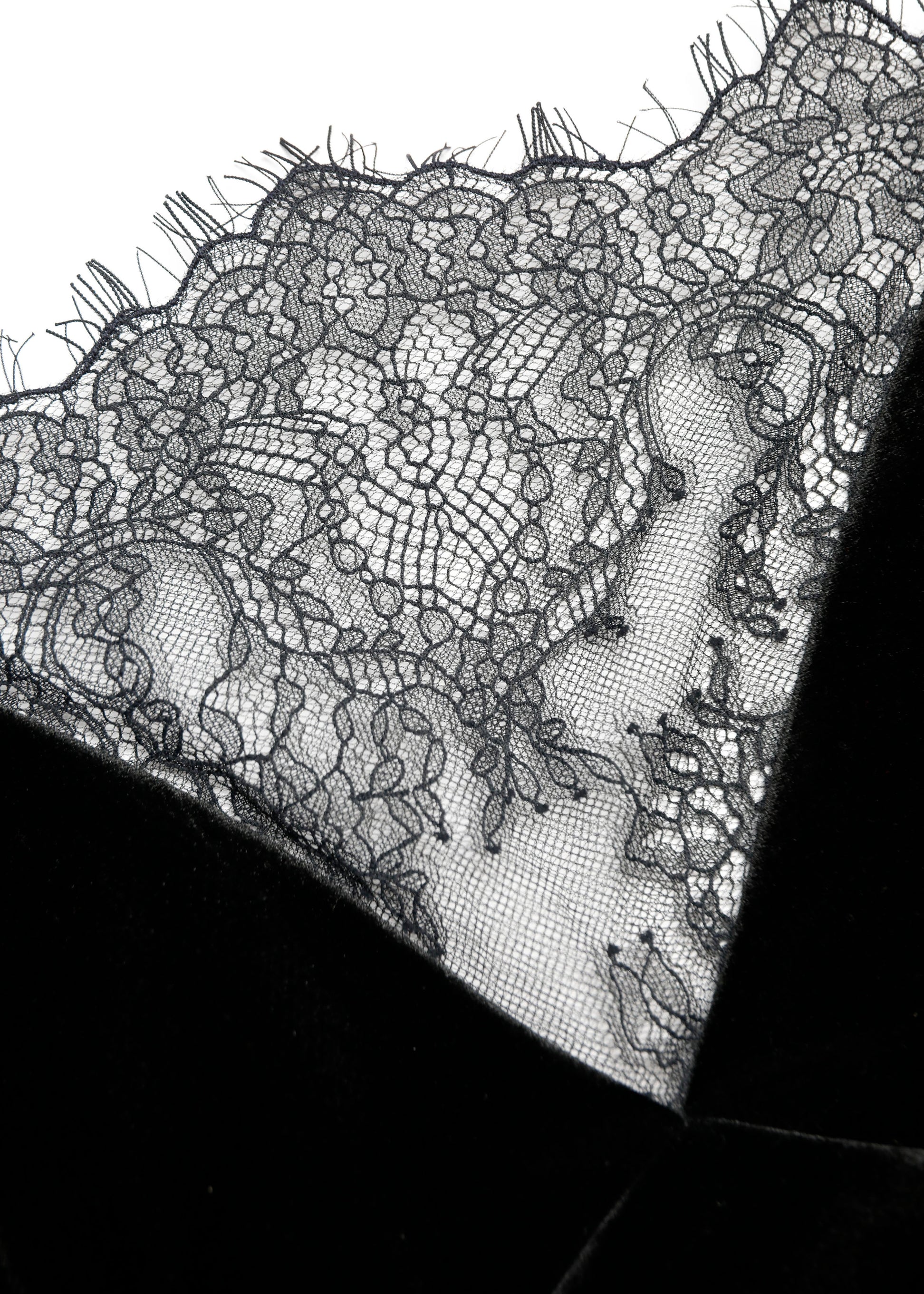 Lace Insert Scuba Velvet Dress