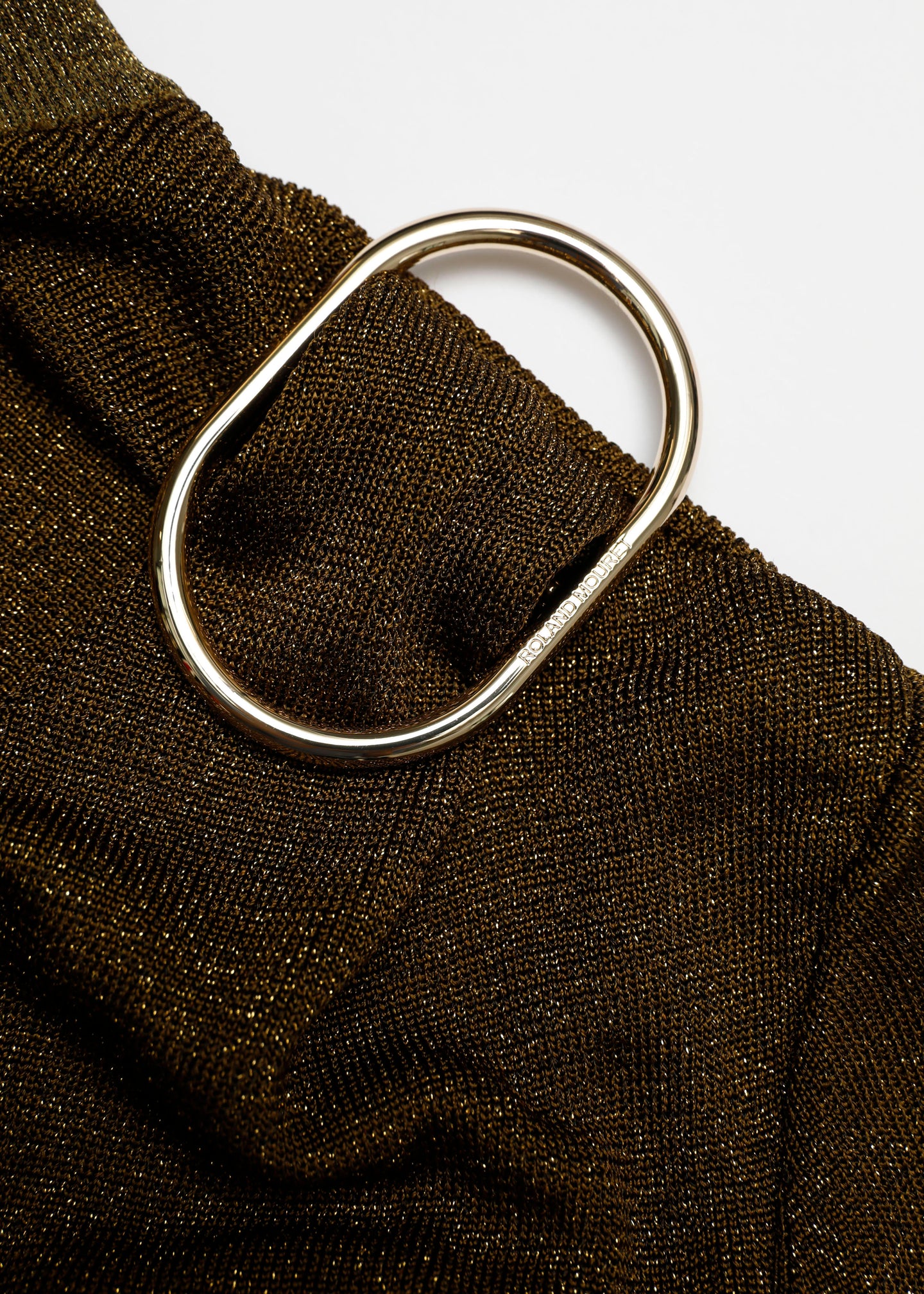 Lurex Knit Drape & Metal Trim Dress