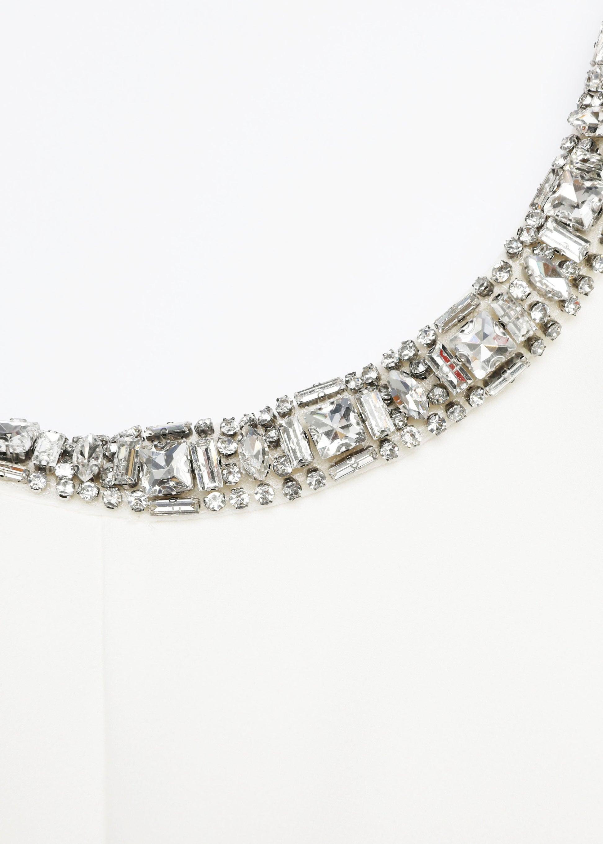 Crystal Neckline Crepe Cape Gown