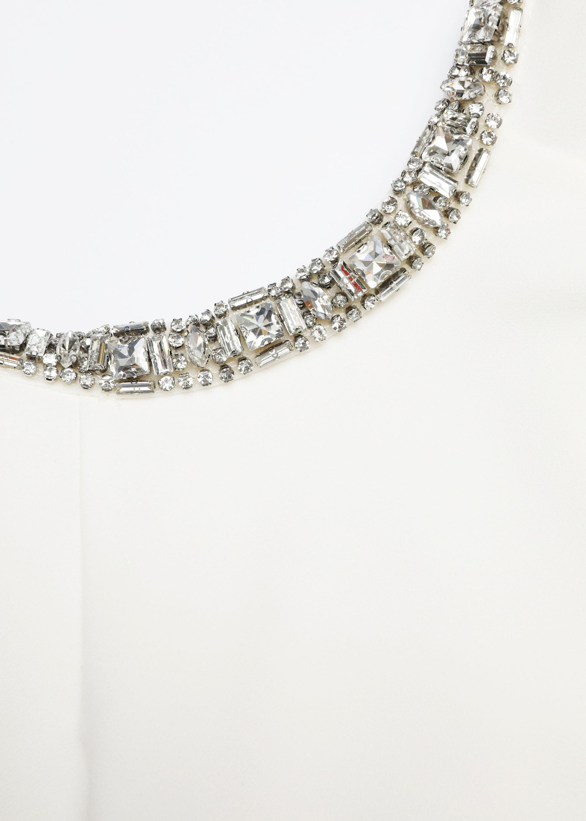 Crystal Neckline Crepe Cape Dress