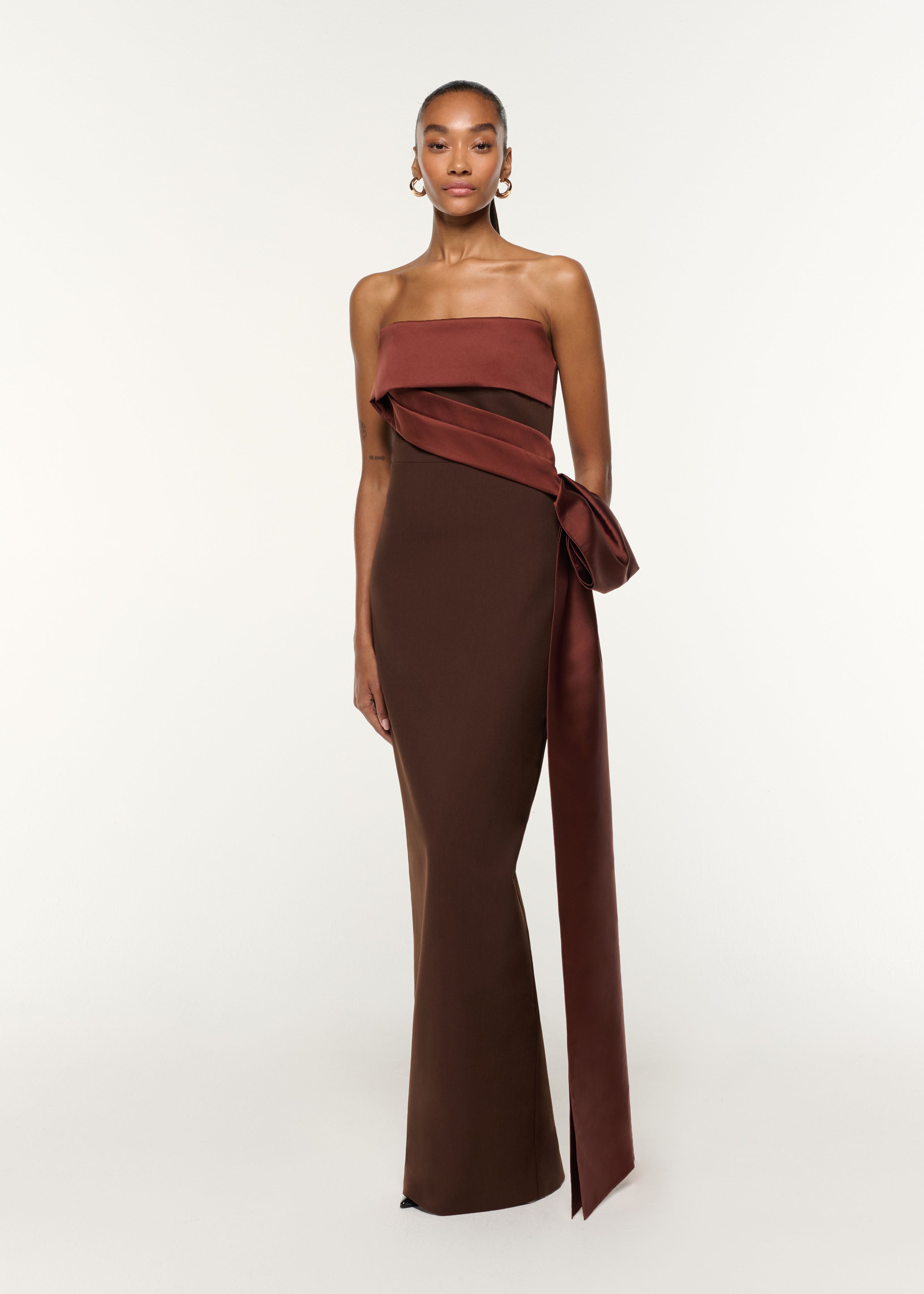 brown taffeta dress Structured Taffeta Coctail Dress BROWN