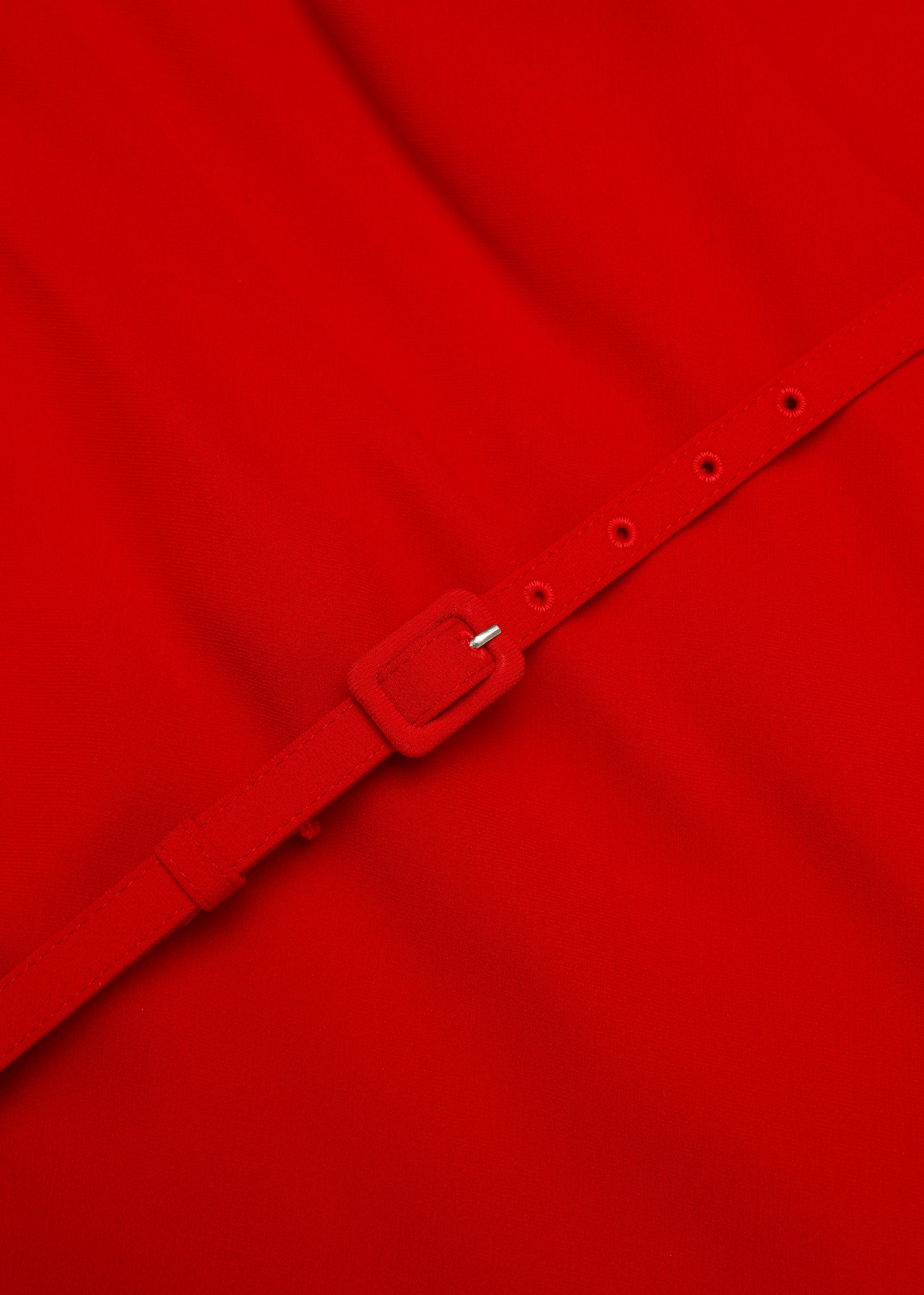 Light Cady Belted Cape Dress