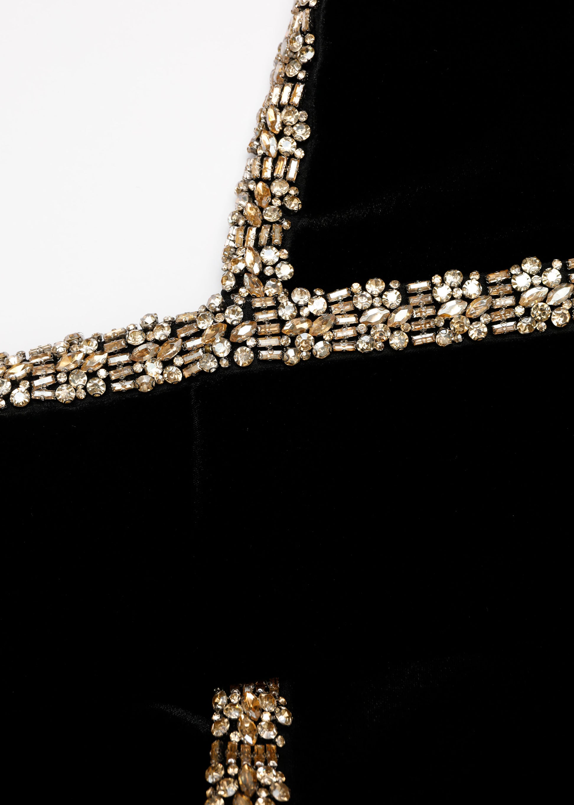 Velvet Diamante Crossover Gown