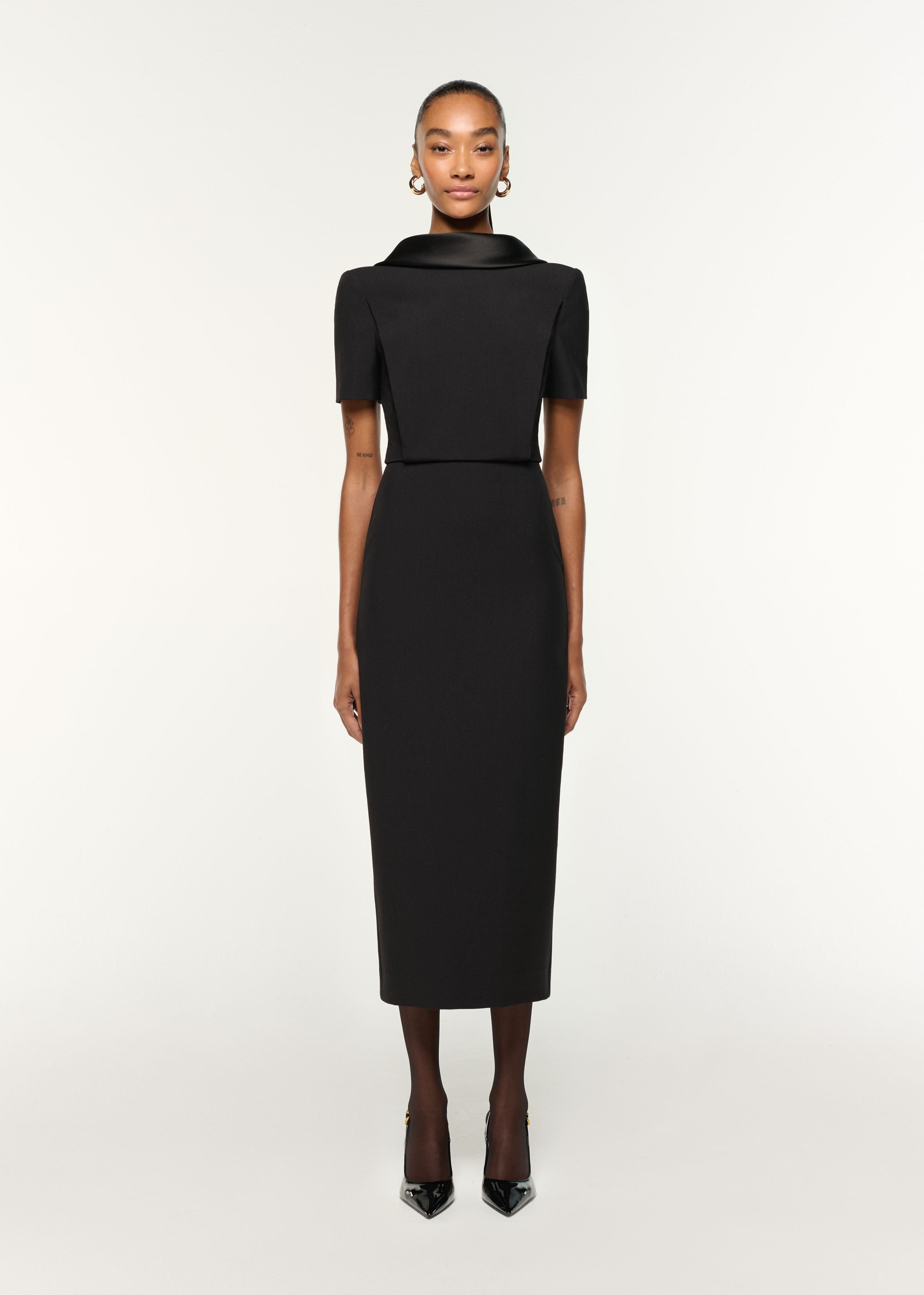 midi open back dress AMILA open back linen cupro midi dress in pear green