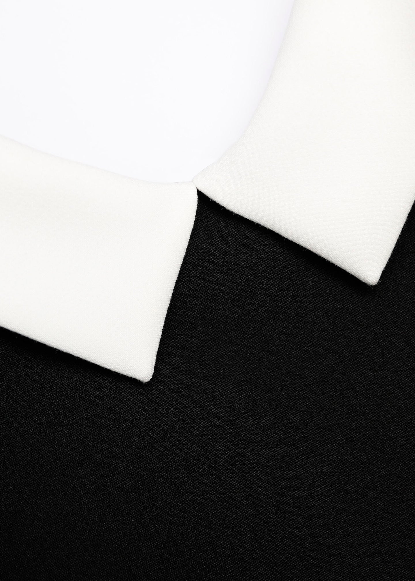 Contrast Collar Crepe Midi Dress