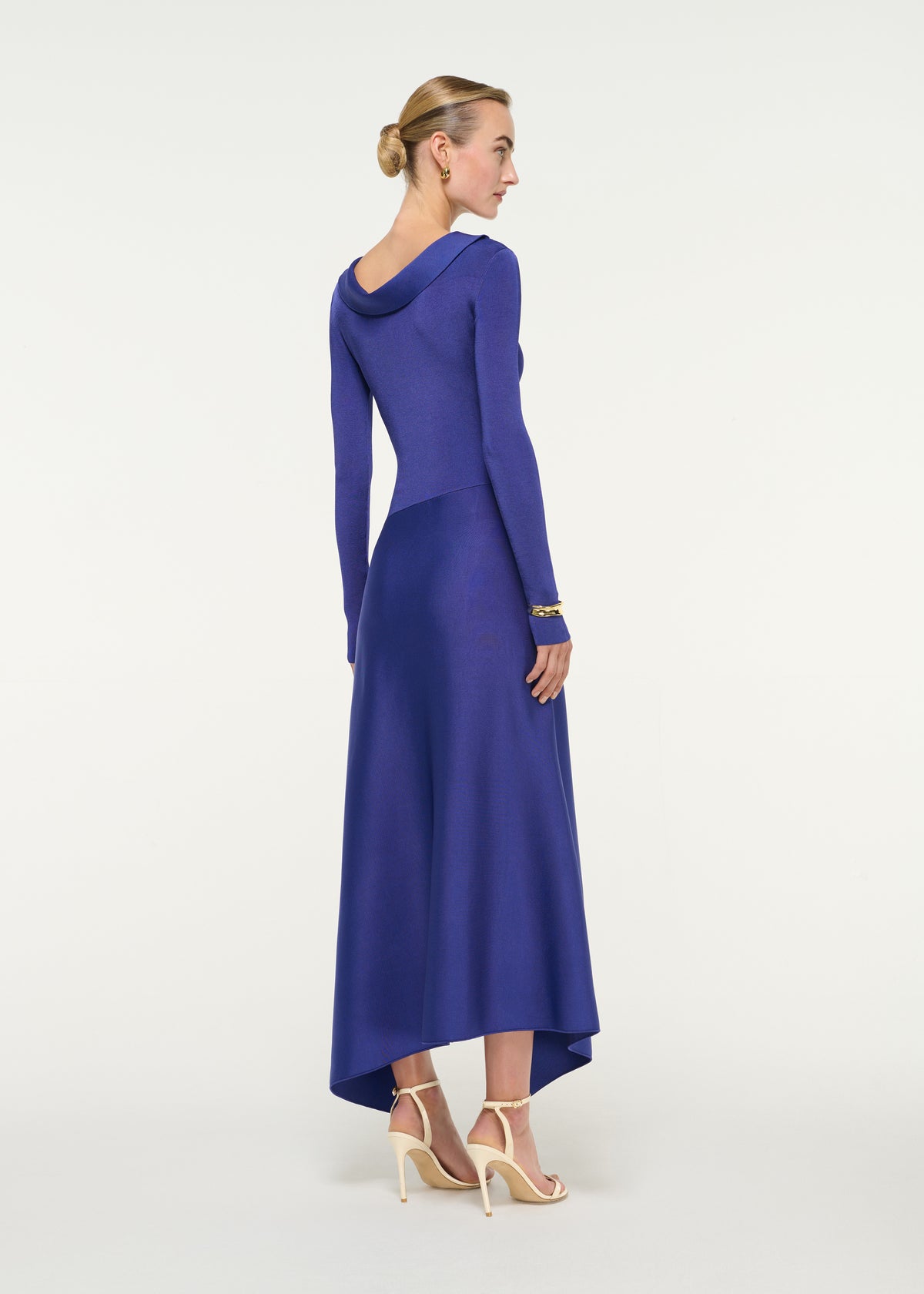 Asymmetric Hem Knit Maxi Dress