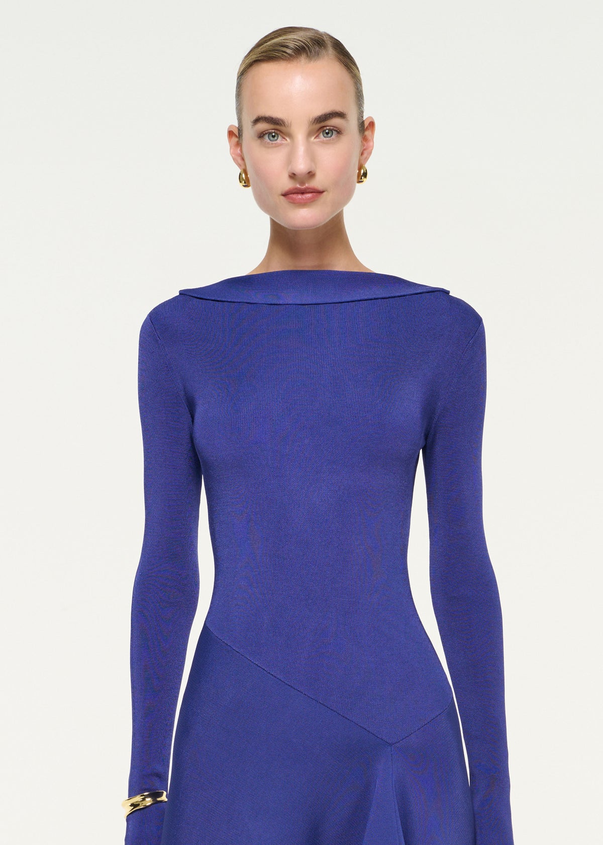 Asymmetric Hem Knit Maxi Dress