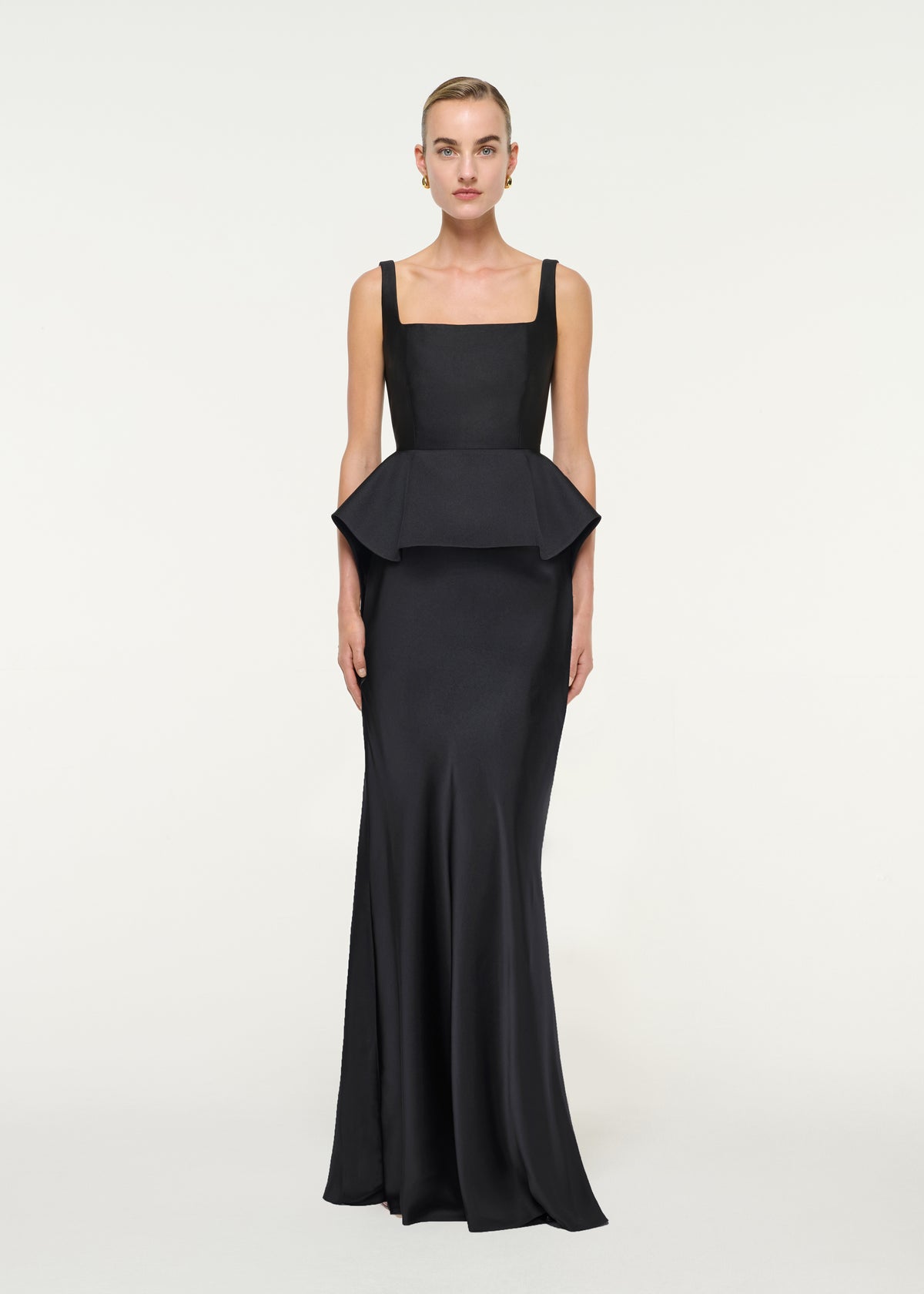 Satin Gown With Peplum