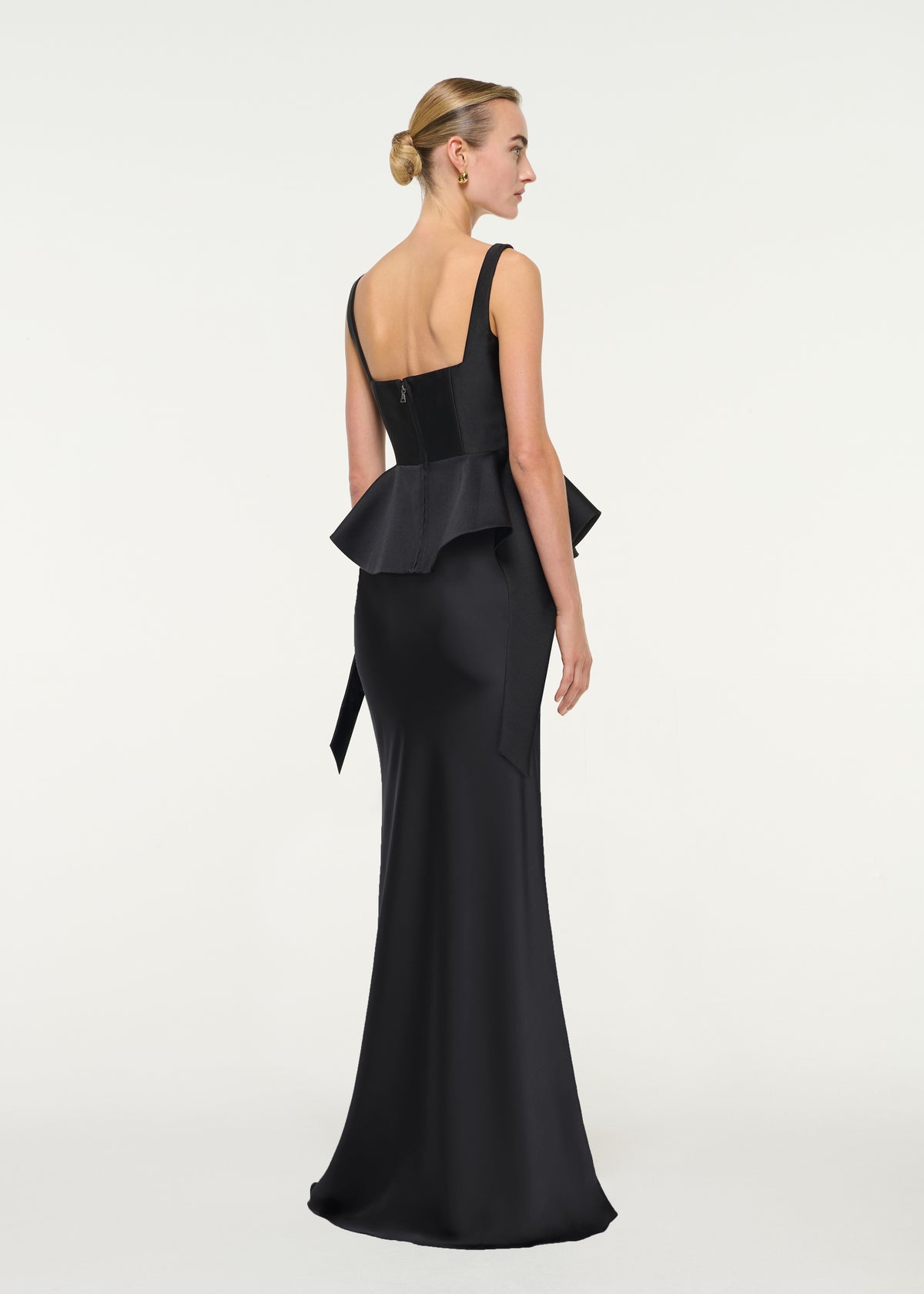Satin Gown With Peplum