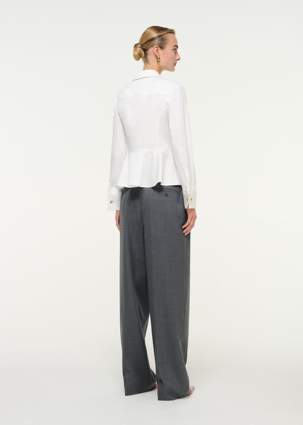 Cotton Poplin Peplum Shirt