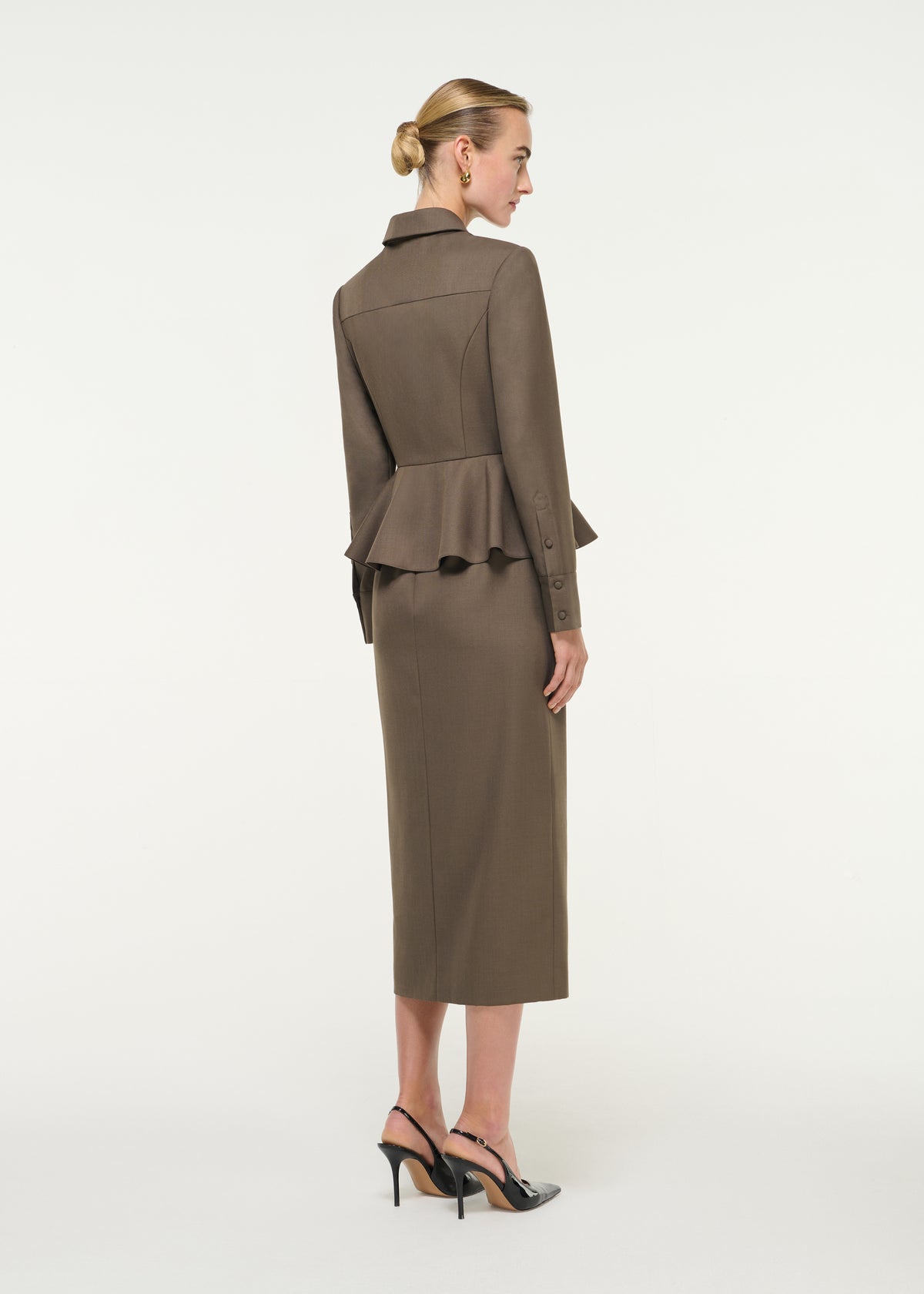 Tailored Peplum Midi Dress