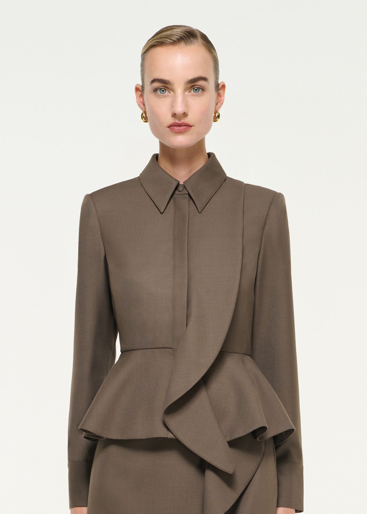 Tailored Peplum Midi Dress