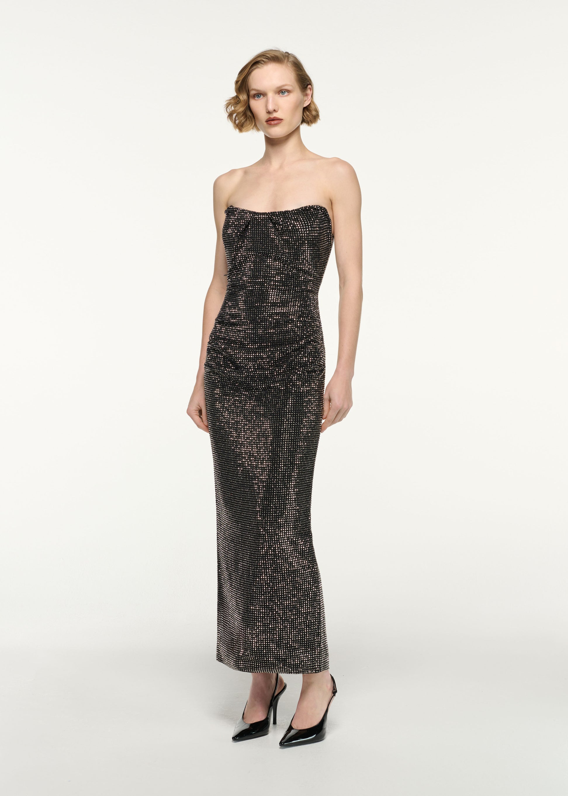 Strapless Diamante Maxi Dress
