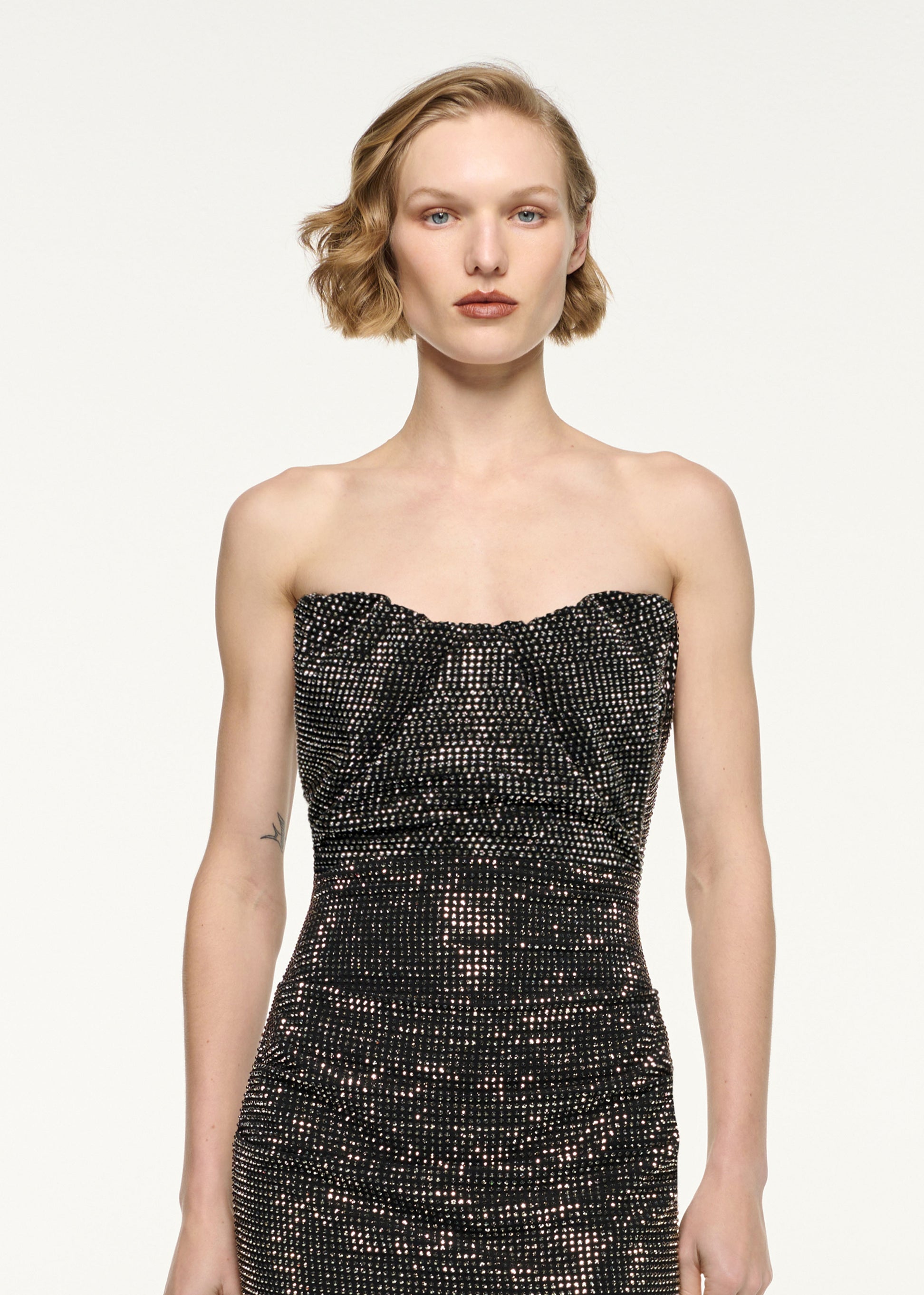 Strapless Diamante Maxi Dress