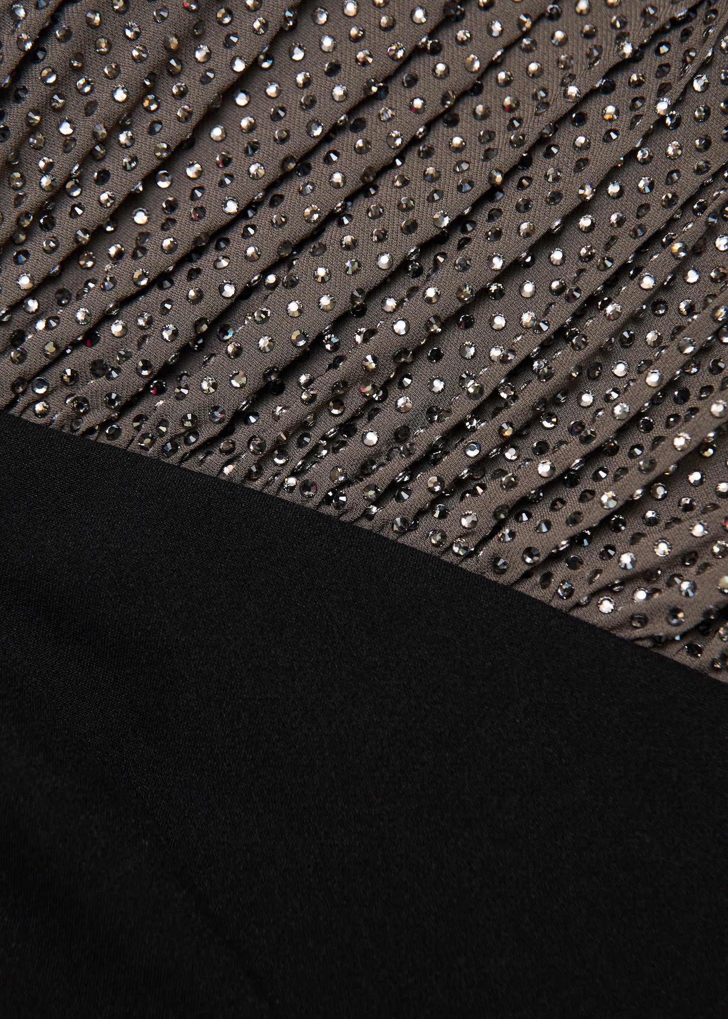 Asymmetric Diamante Contrast Column Dress