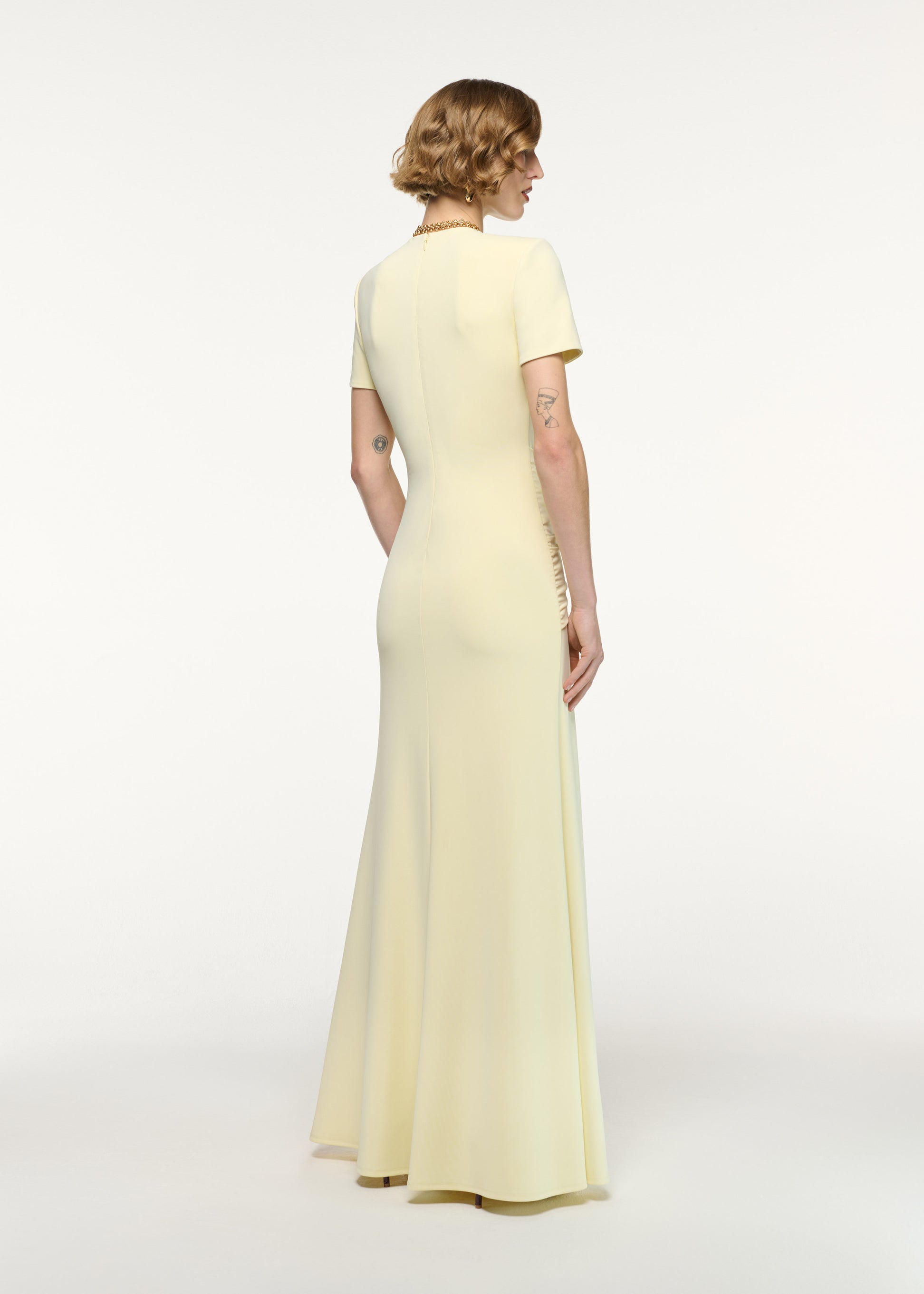 Waterfall Twist Drape Jersey Dress