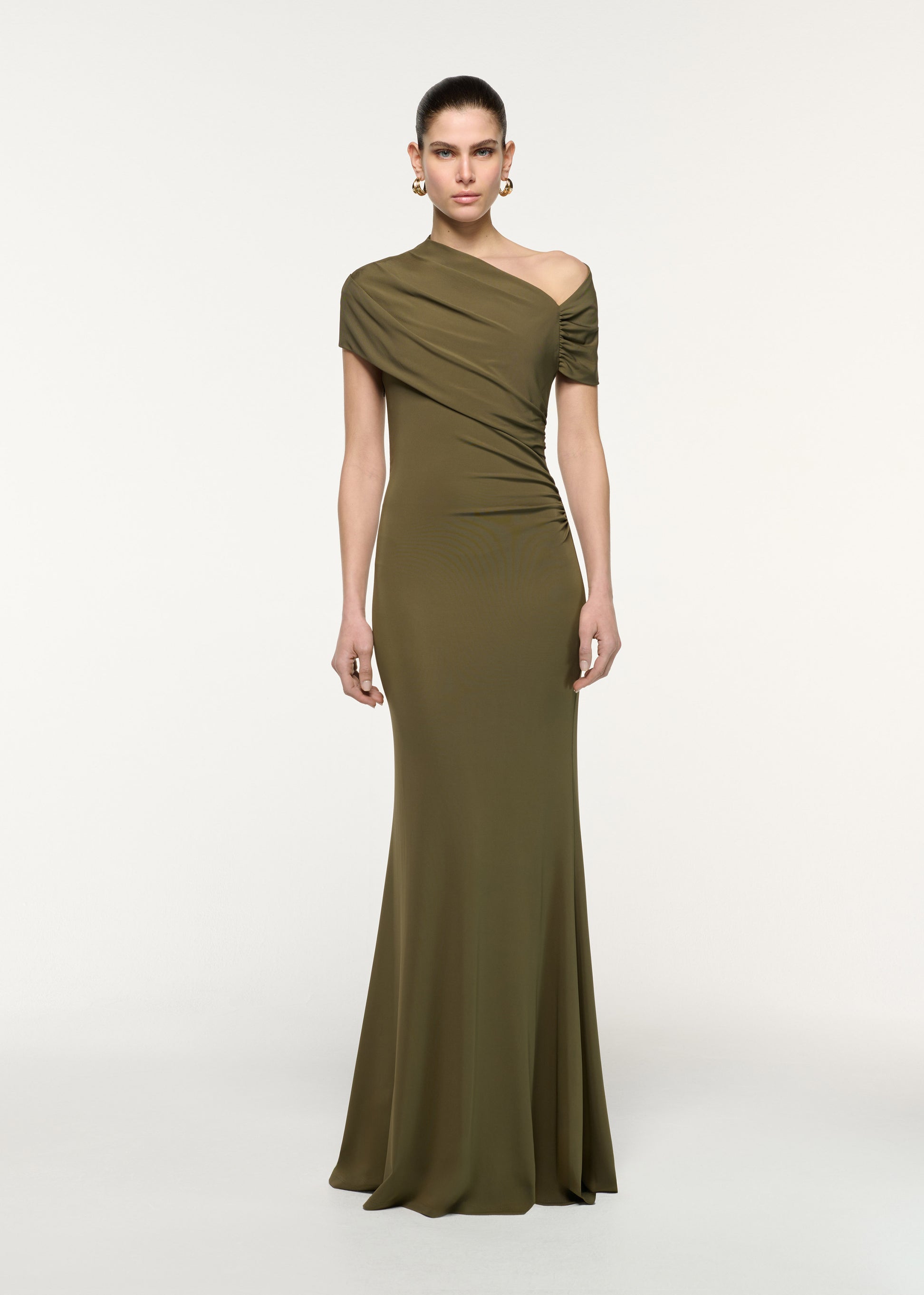 Asymmetric Drape Gown
