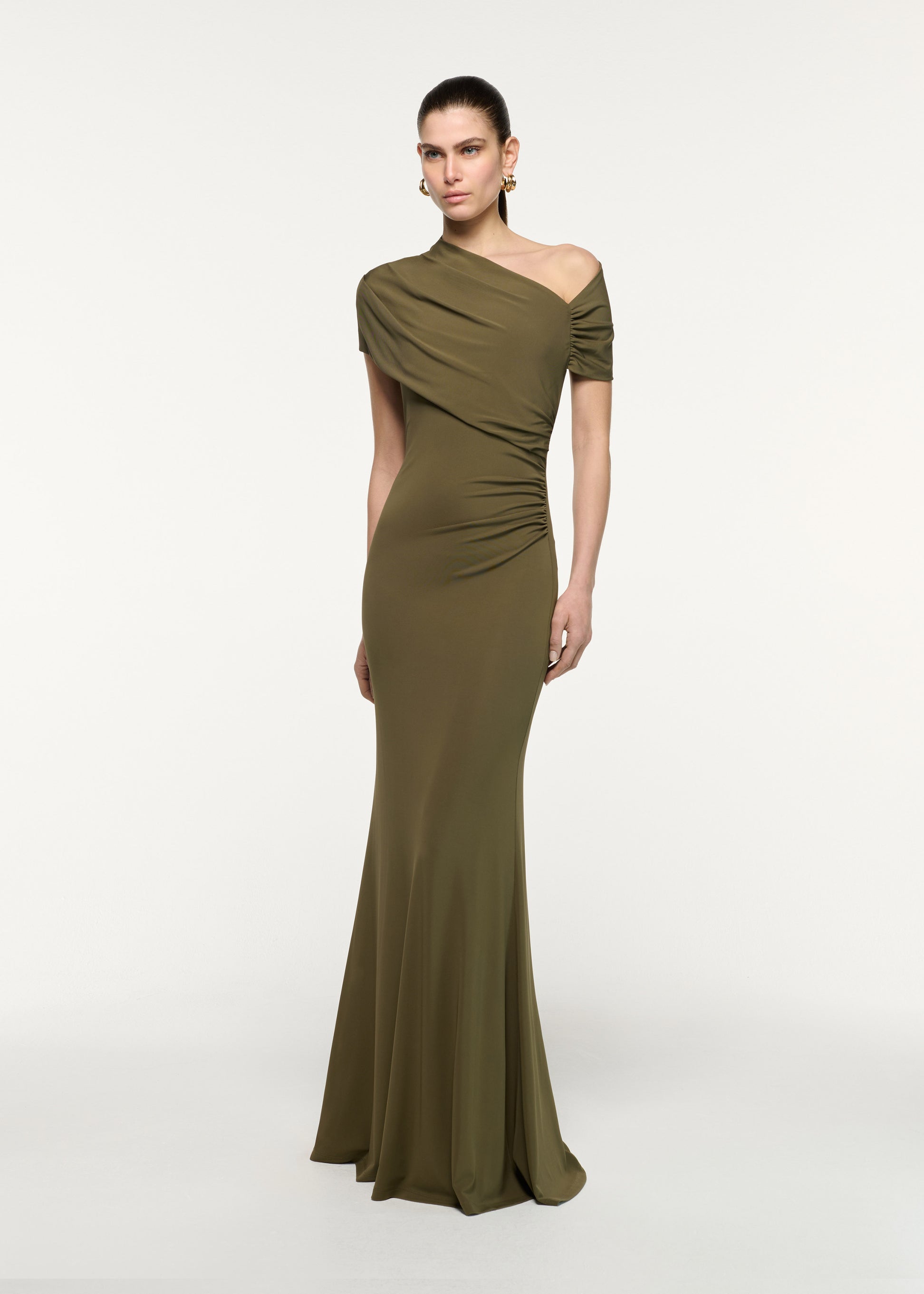 Asymmetric Drape Gown