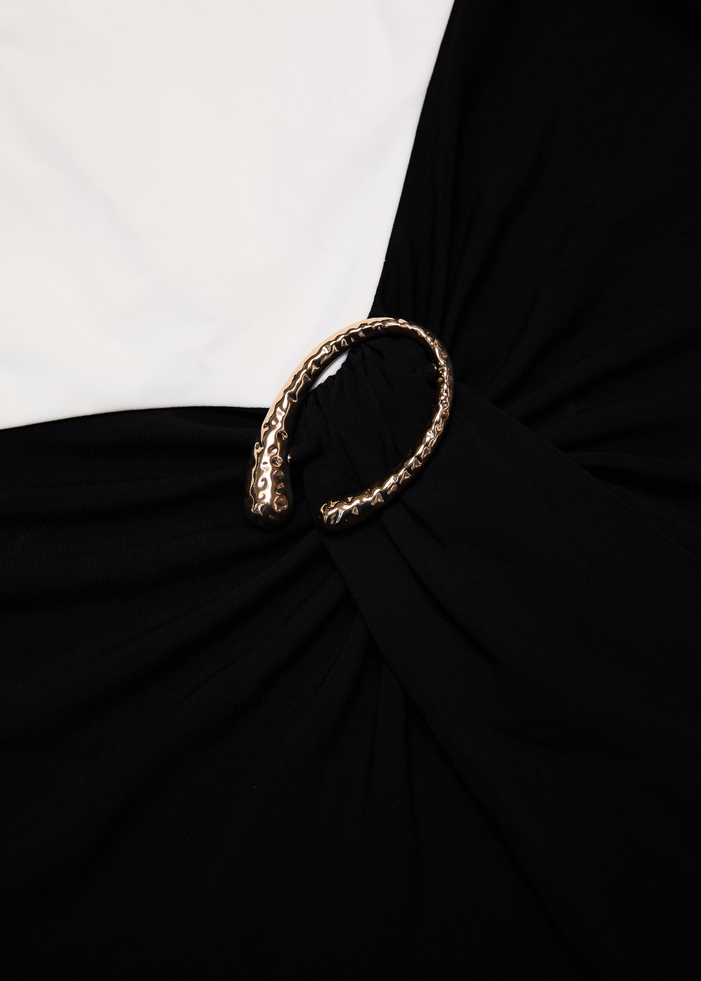 Waterfall Contrast Drape Gown