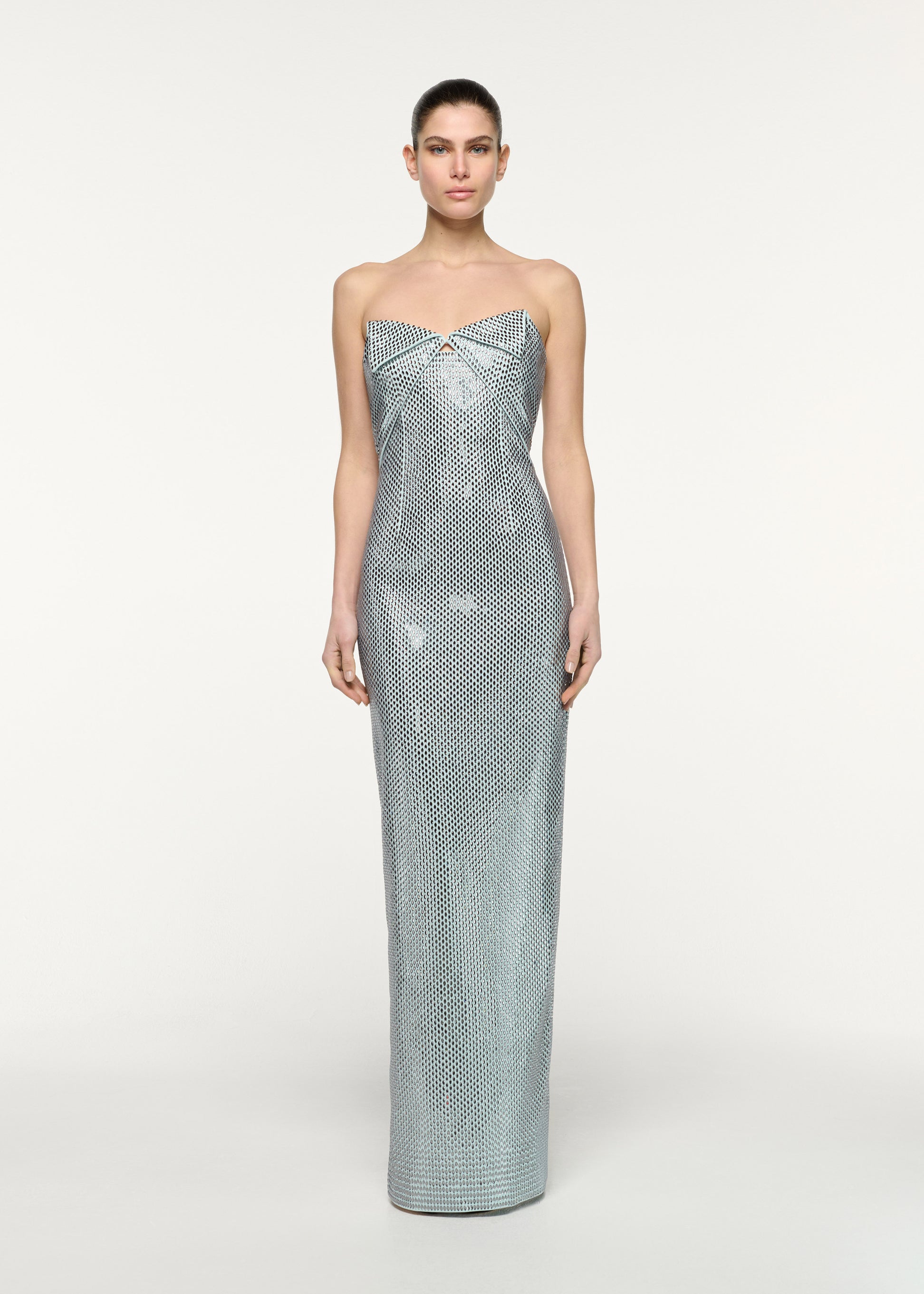 Origami Drape Bust Diamante Gown