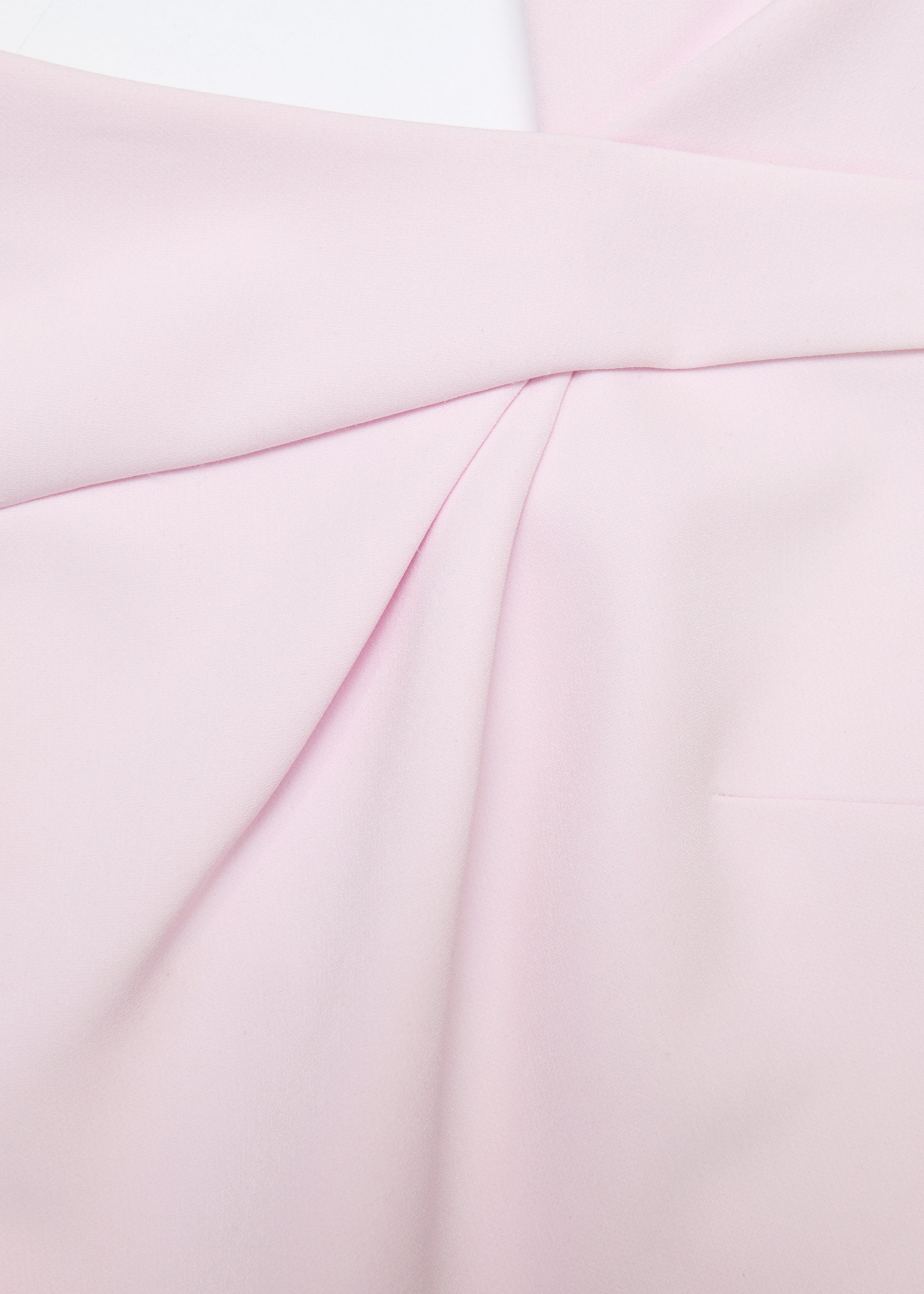 A close up of the fabric for the Asymmetric Twist Drape Midi Dress in Pink