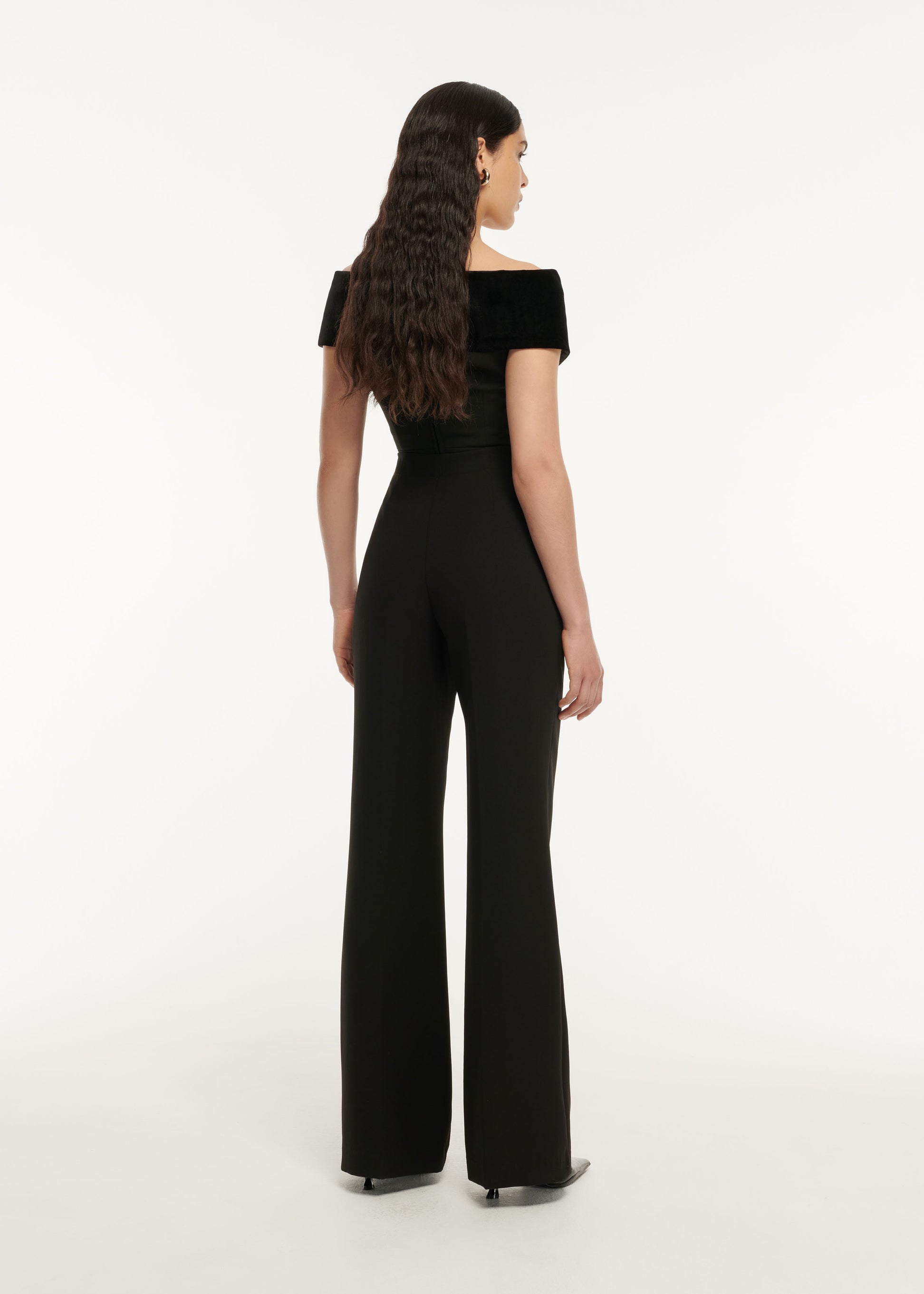 Off Shoulder Stretch Cady Velvet Top