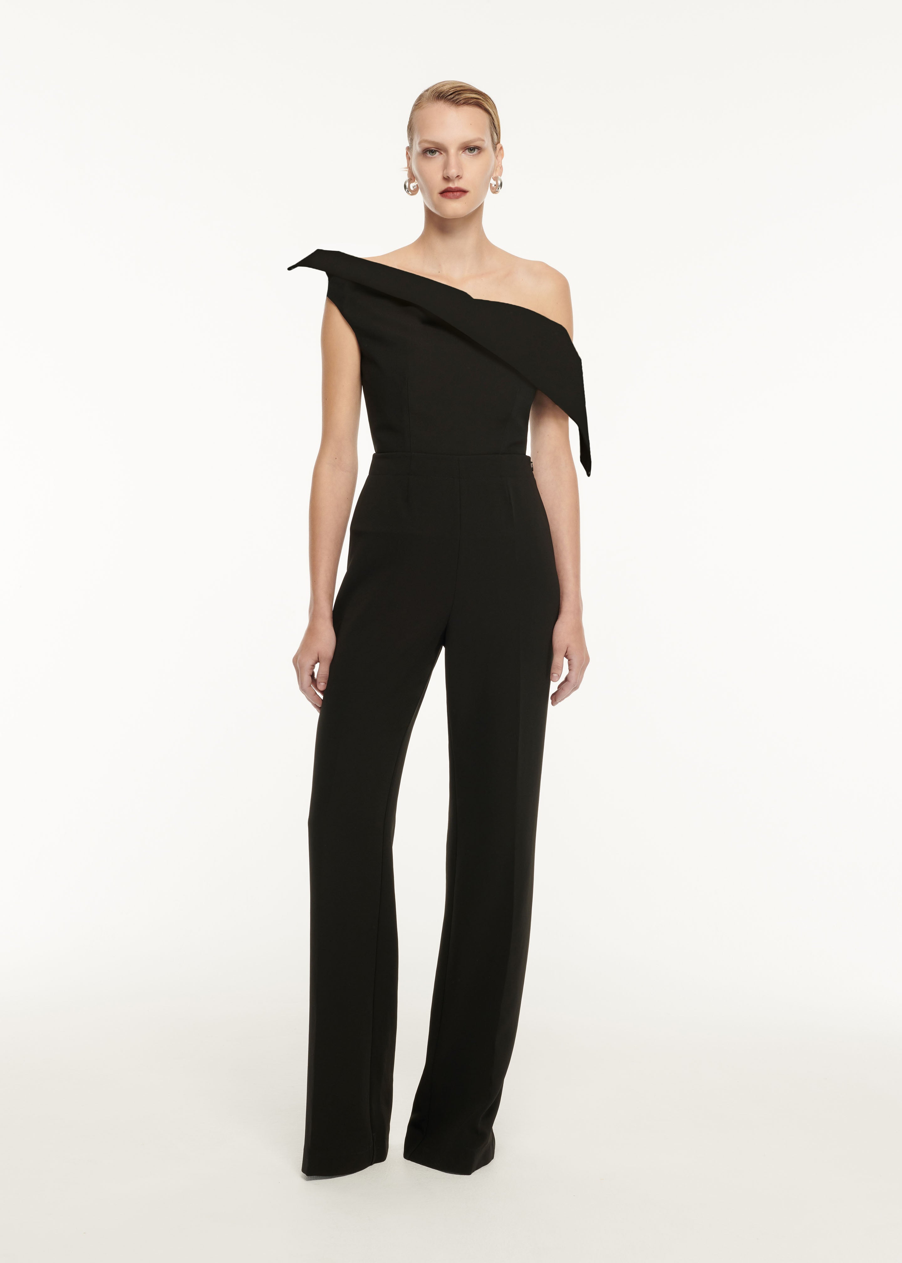 Asymmetric Wool Silk Top In Black Roland Mouret asymmetric-wool-silk-top-in-black-roland-mouret