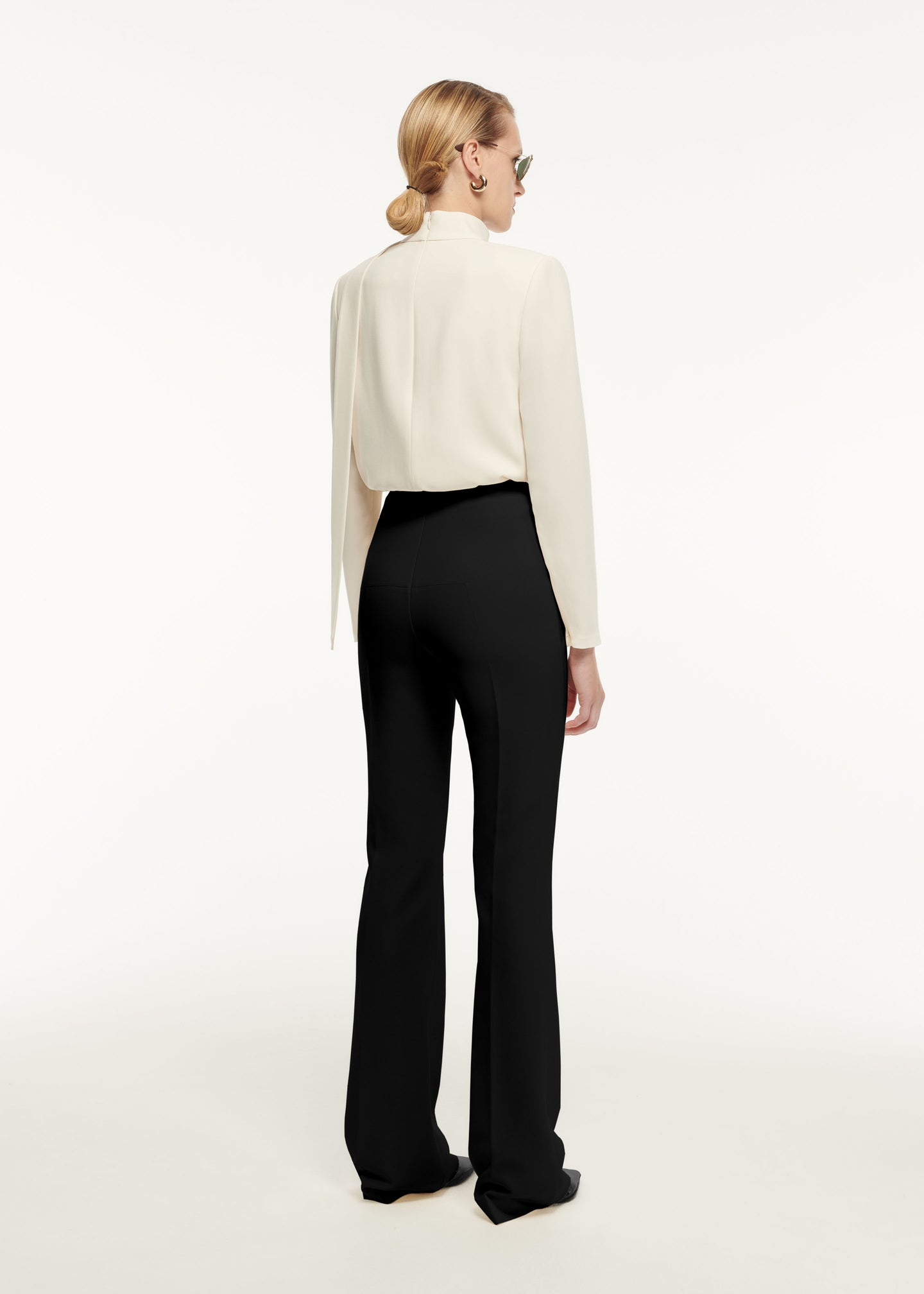 Long Sleeve Tie Stretch Cady