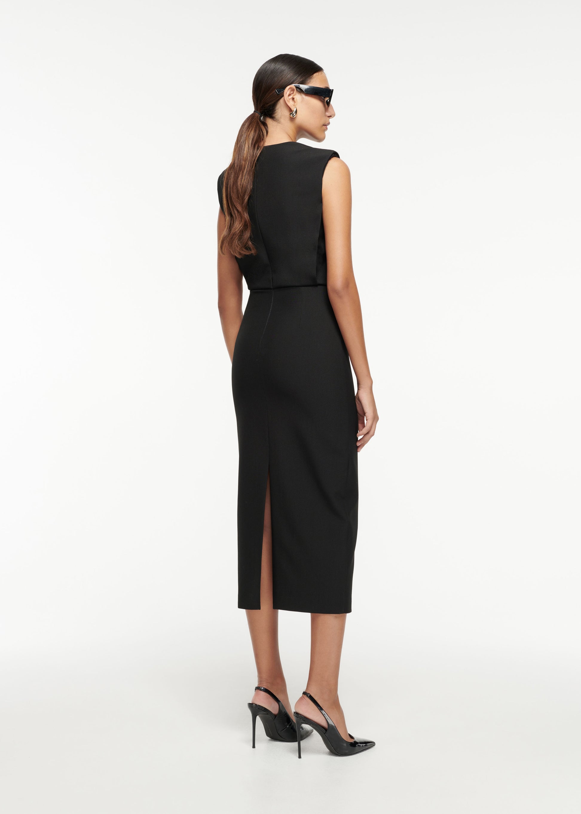Crepe Midi Dress
