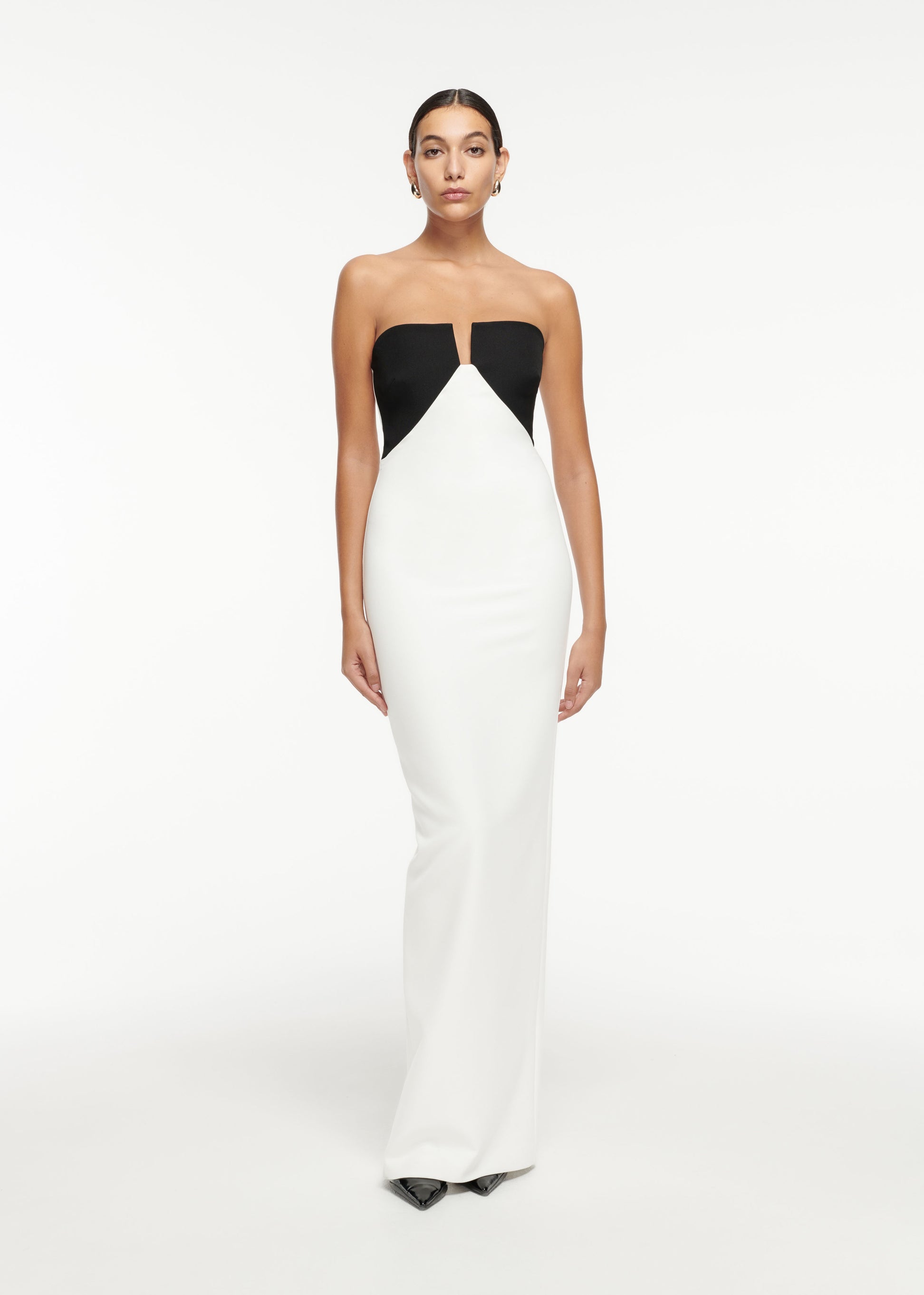 Strapless Cut Out Detail Gown