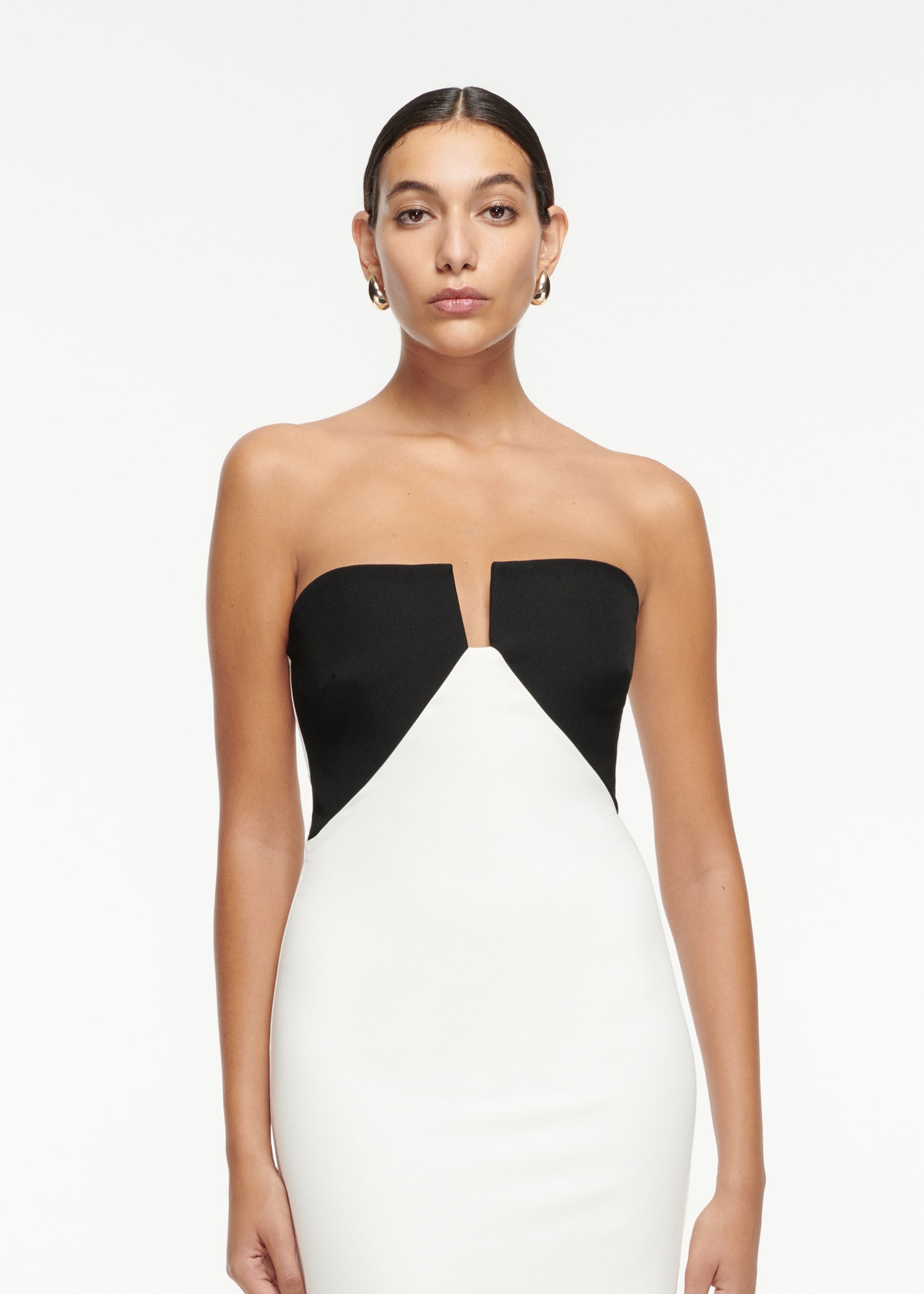 Strapless Cut Out Detail Gown