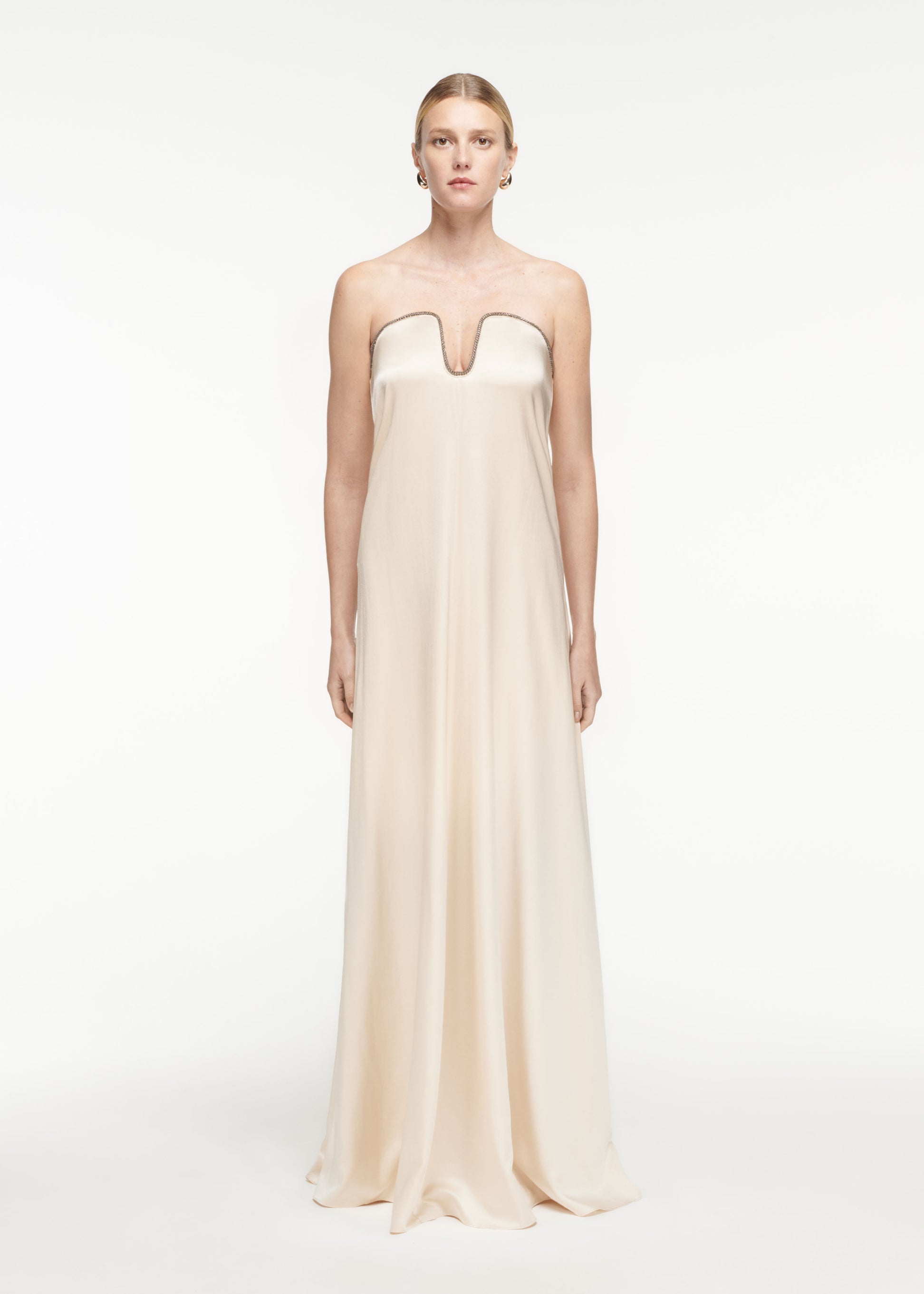 Strapless Silk Satin Gown