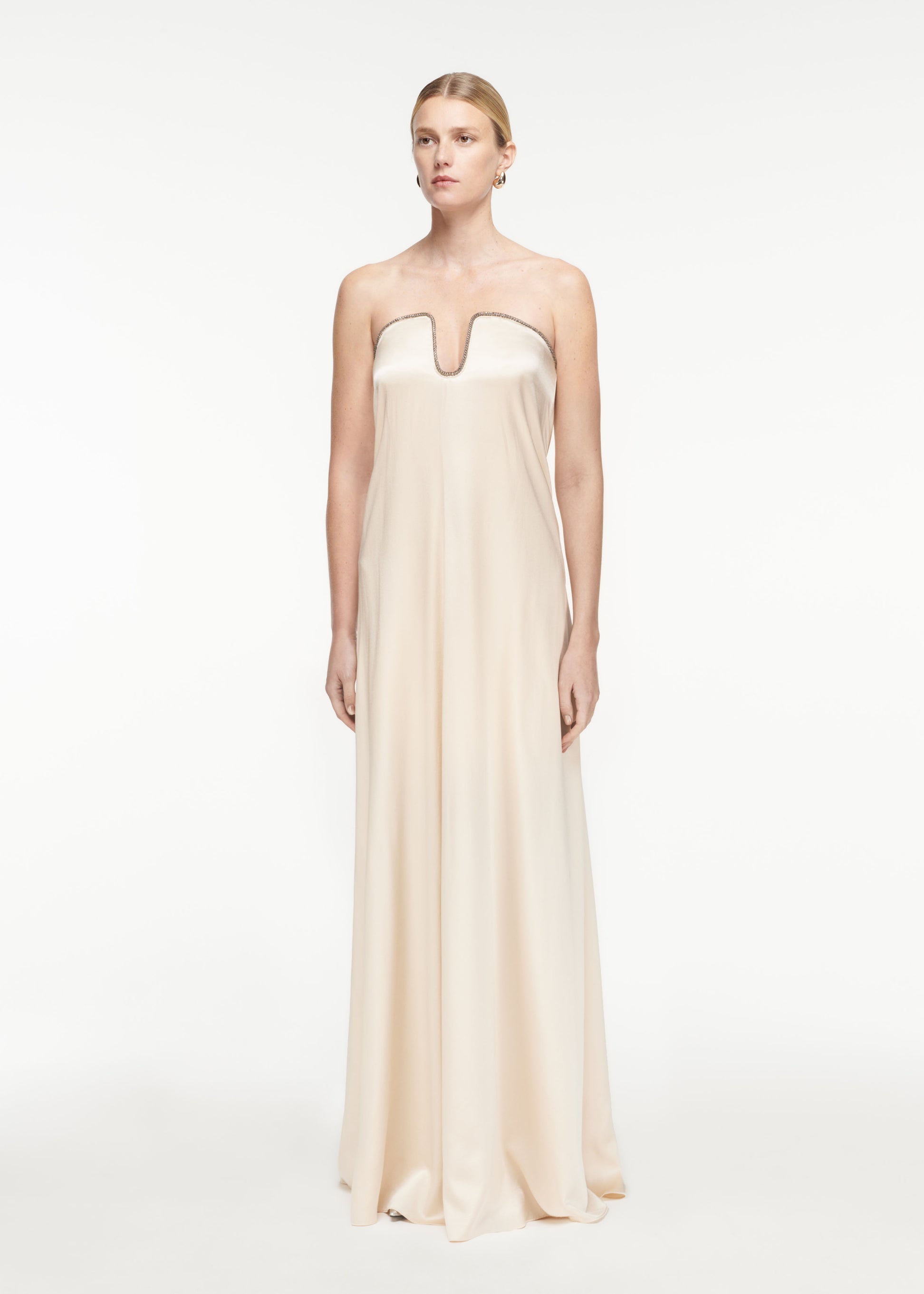 Strapless Silk Satin Gown