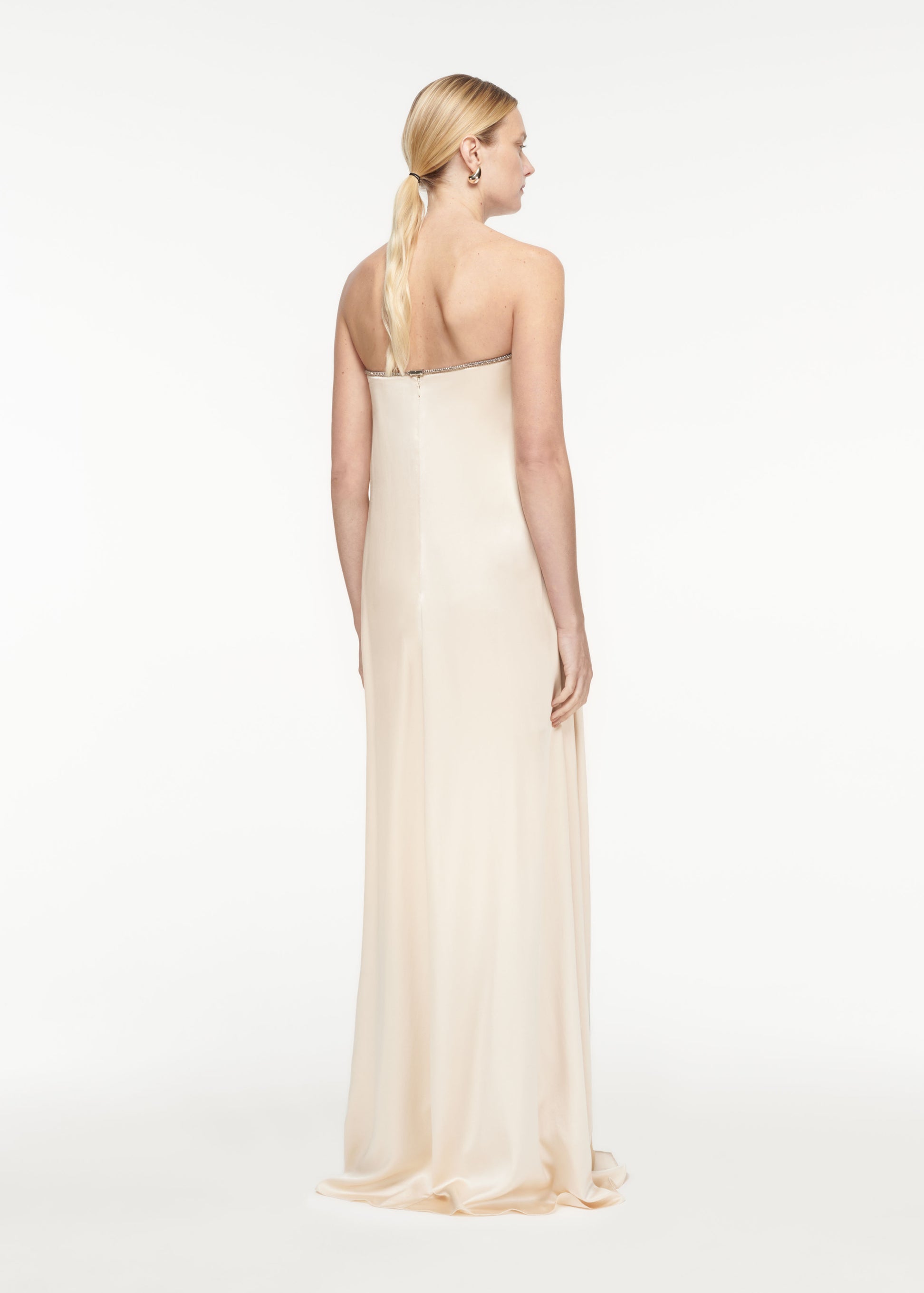 Strapless Silk Satin Gown